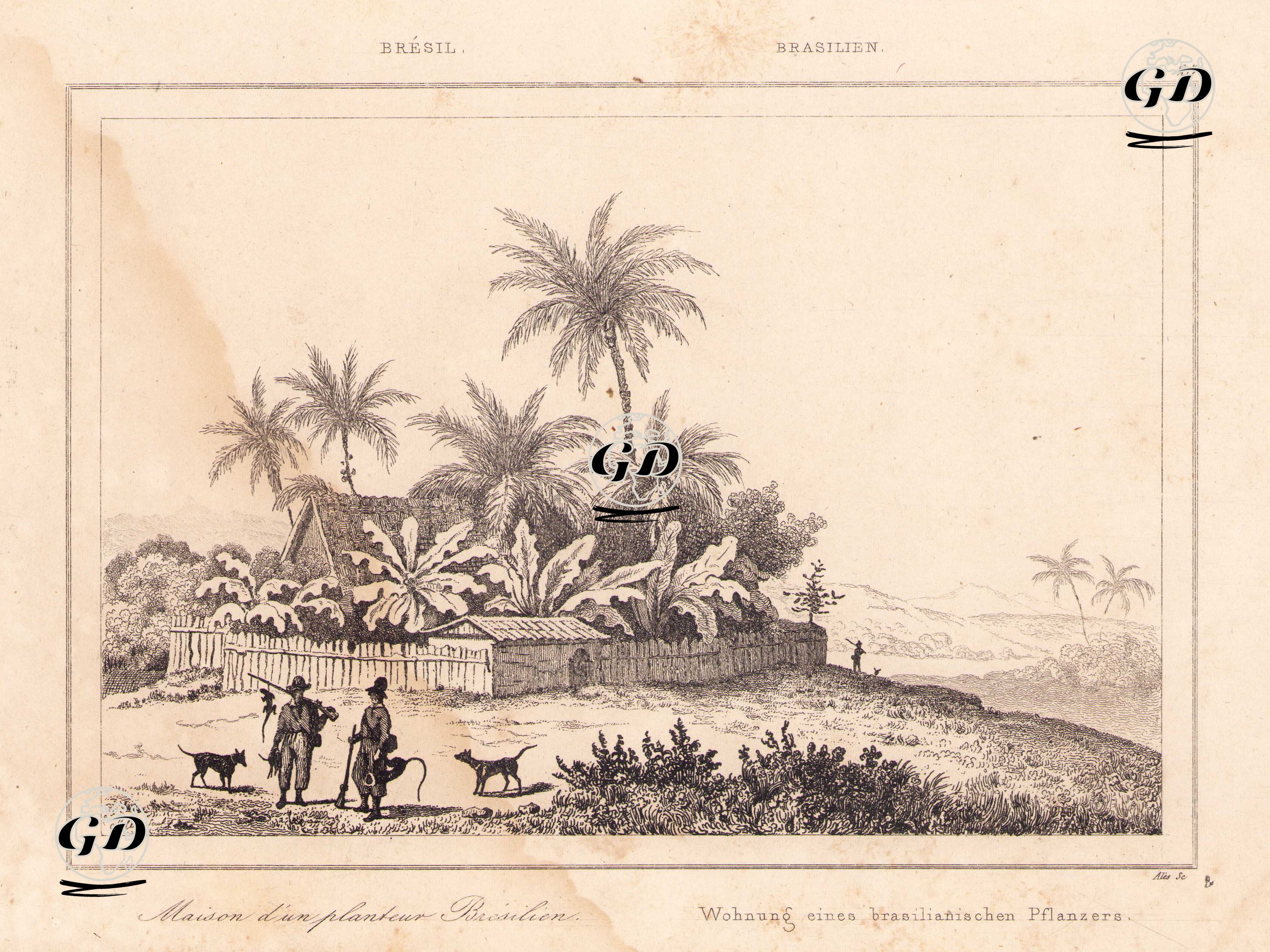 Bresil, Maison d'un Planteur Bresilien-Brasilien, Wohnung Eines Brasilianischen Pflanzers (House Of A Brazilian Planter) -  - 1837