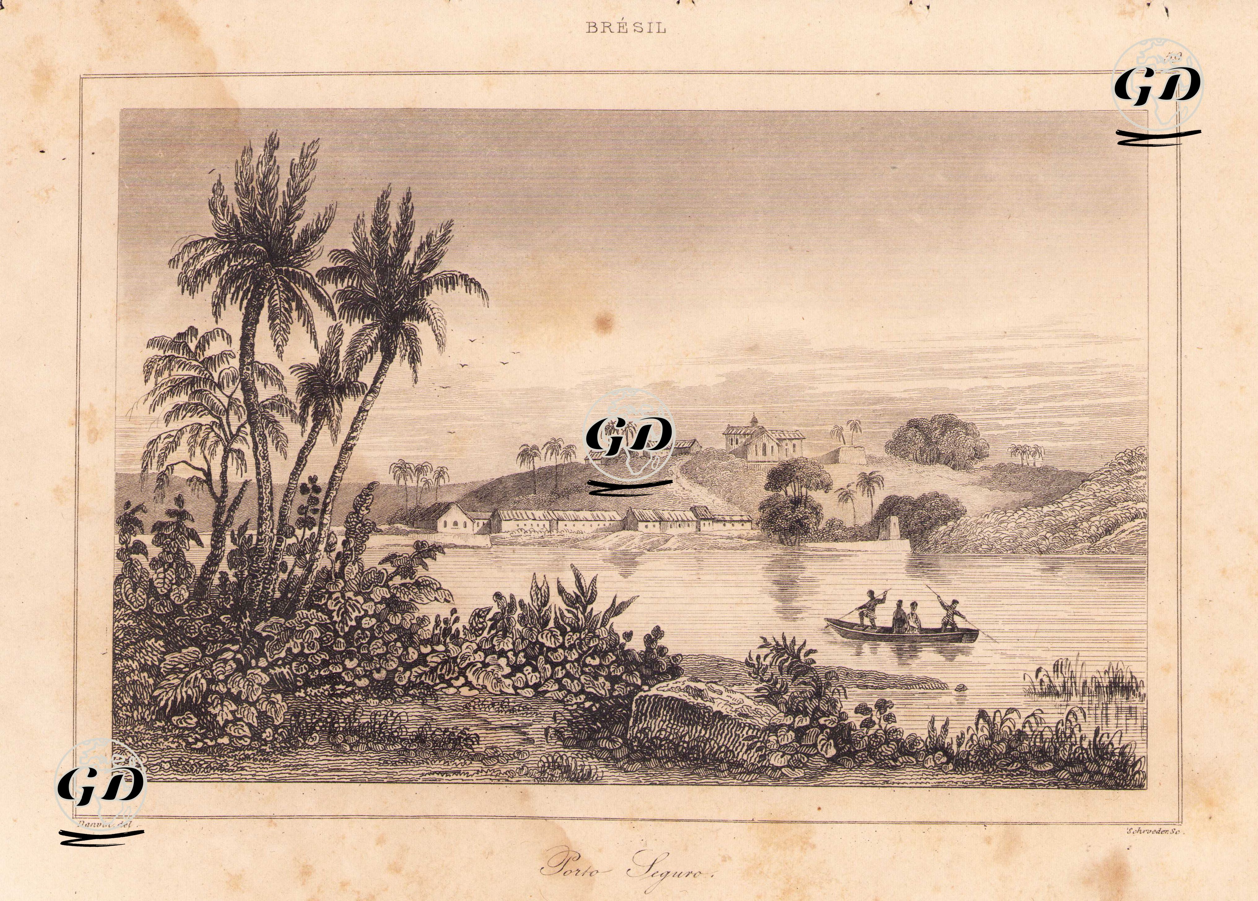 Brezilya'da Porto Seguro Şehri - Victor Felix Danvin (1802-1842) - 1837