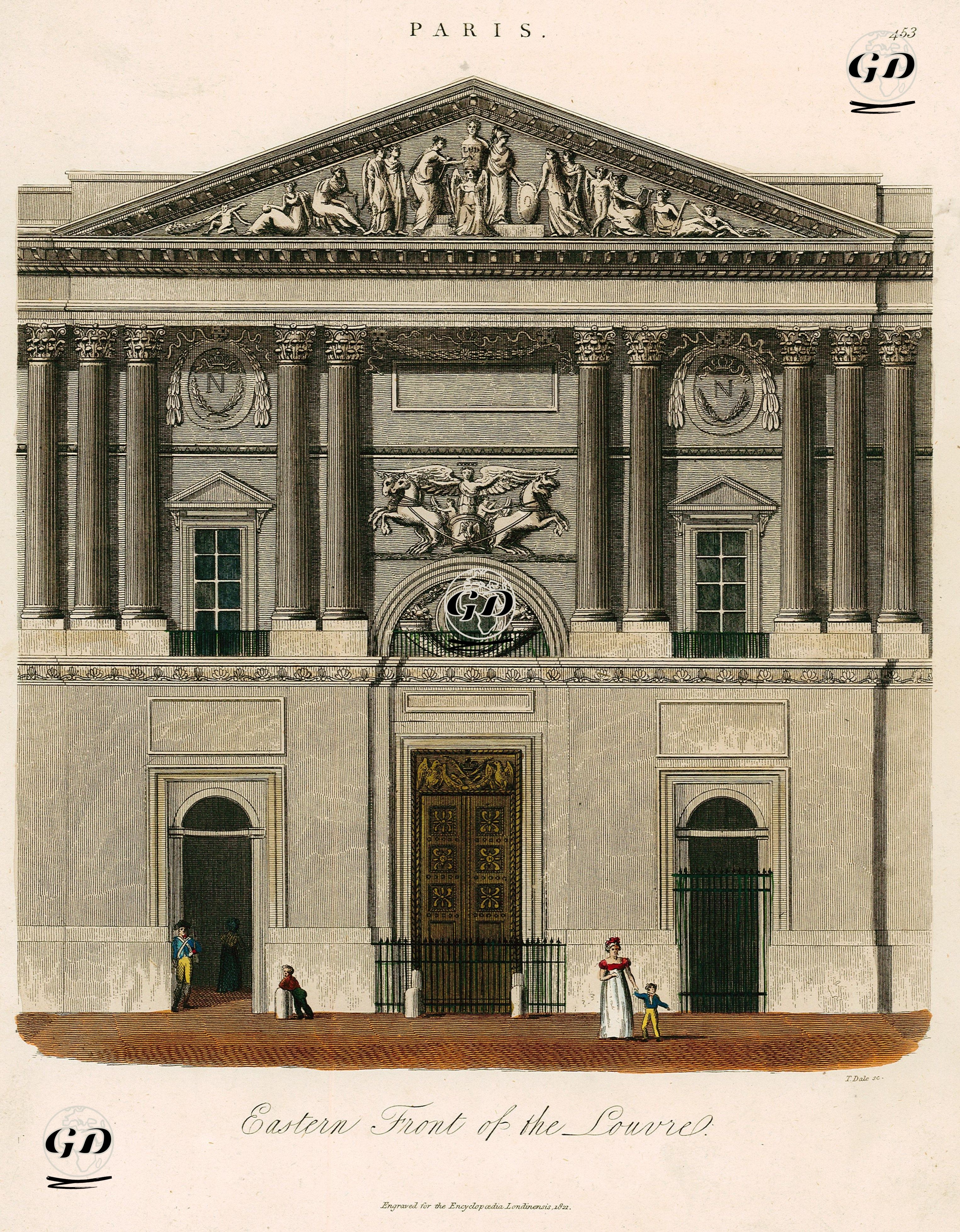 Louvre Müzesinin Doğu Girişi,Paris -  - 1821