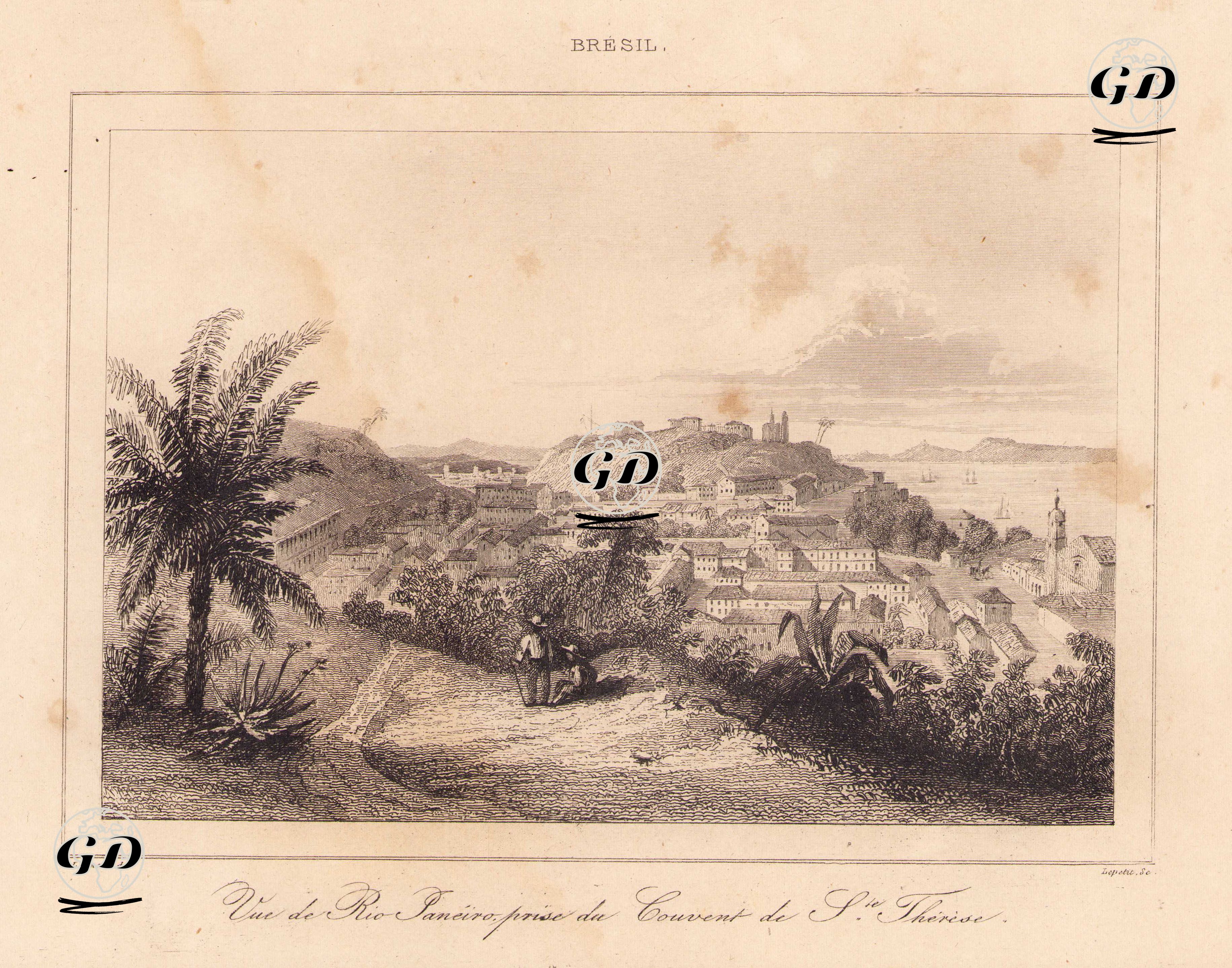 Brezilya'da Rio De Janerio Şehri - Jean Baptiste Arnout (1788-1865) - 1837
