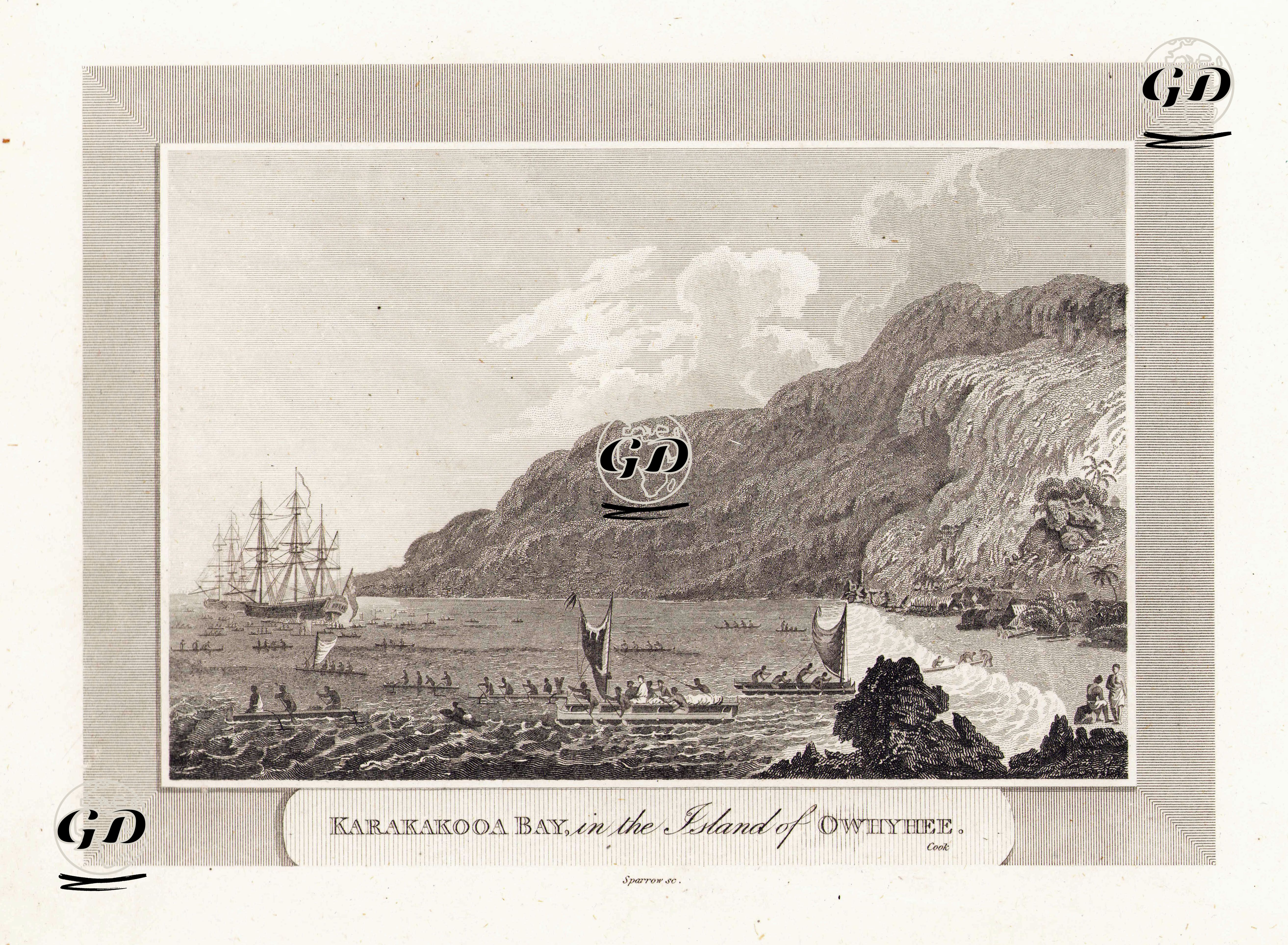 Kaptan James Cook'un 1779 Yılında Owhyhee (Hawaii Adaları ) Adasının Kealakekua (Karakakooa) Körfezine Gelişi -  - 1806