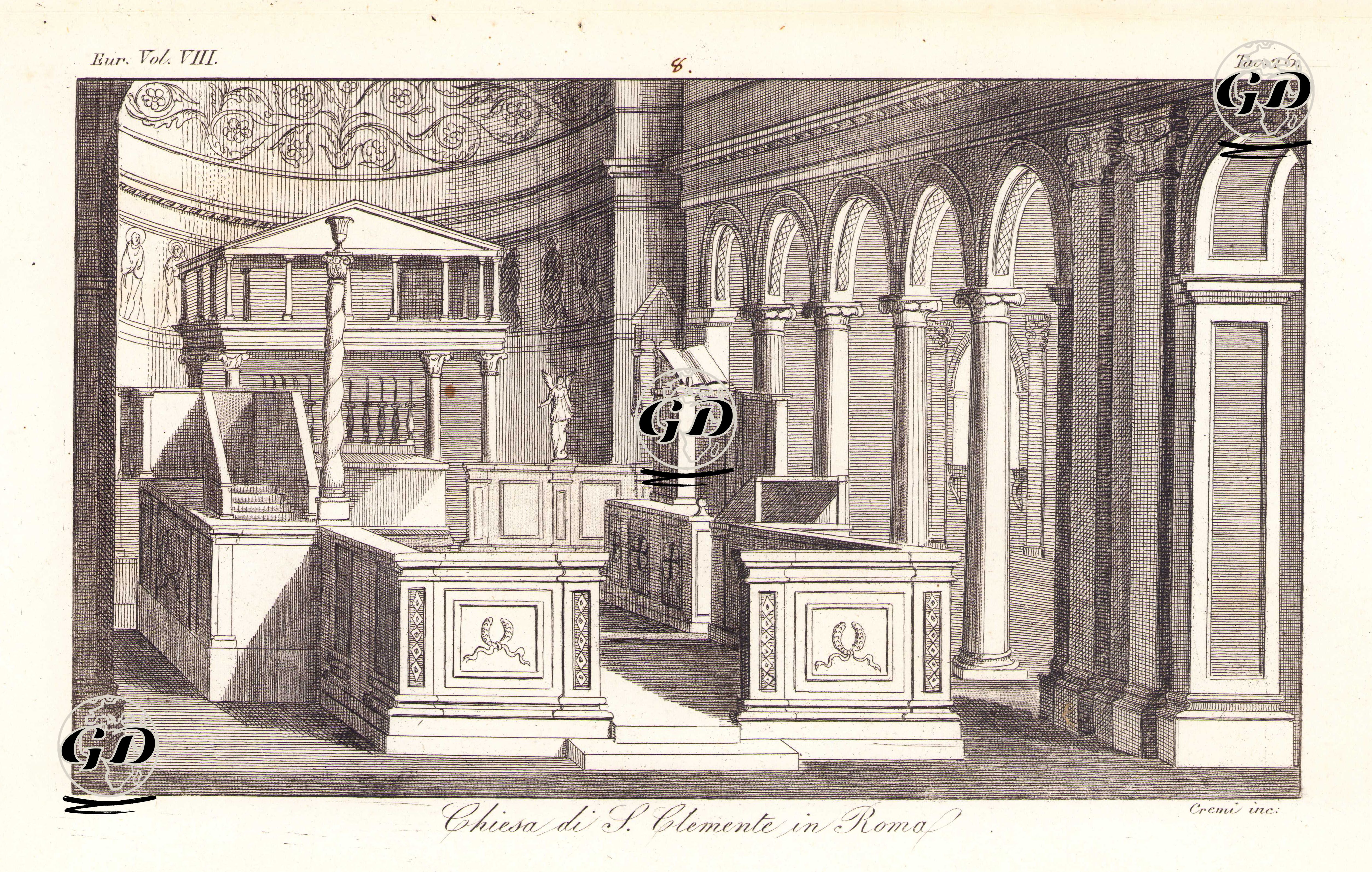 Roma'daki S.Clemente Kilisesinin İçi, Avrupa. Cilt VIII. Resim 26. -  - 1820's-1840's