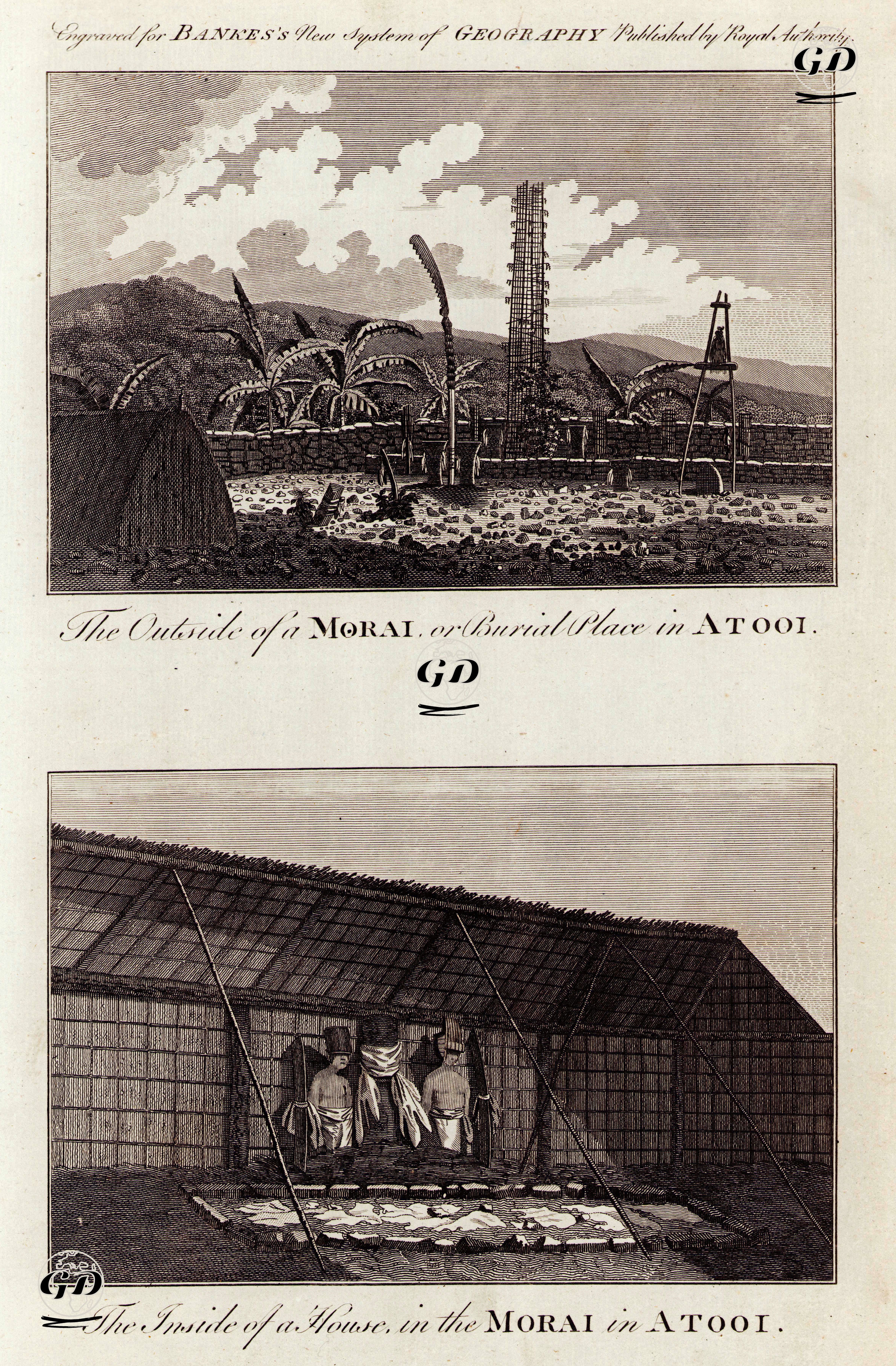 Hawaii Adalarından Biri Olan Atooi'deki Defin Yerinin Dıştan Görünümü-Hawaii Adalarından Biri Olan Atooi'deki Defin Yerinin İçten
 Görünümü -  - 1787