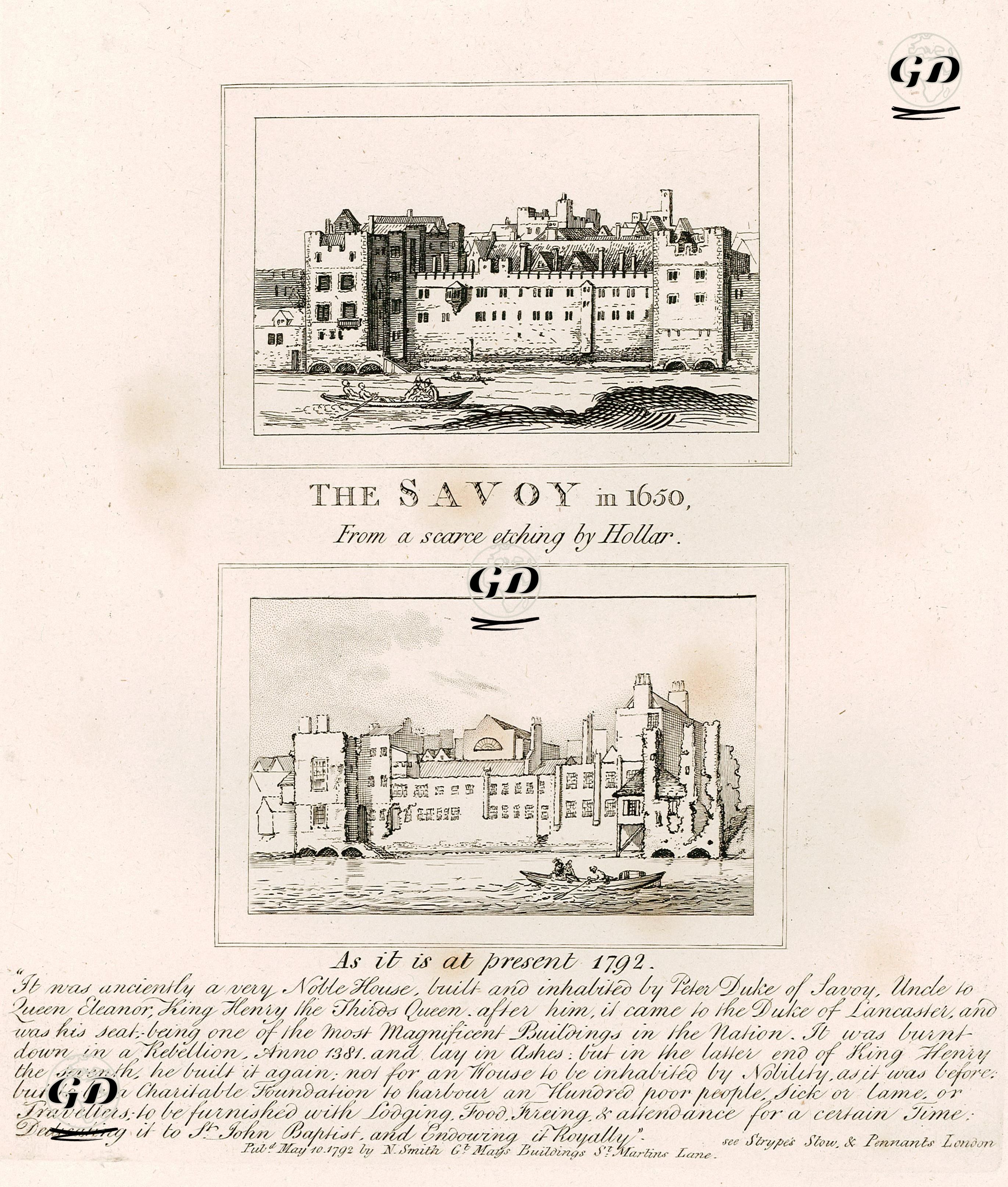 Savoy Malikhanesinin 1650 ve 1792 Yıllarındaki Durumu, Londra -  - 1792