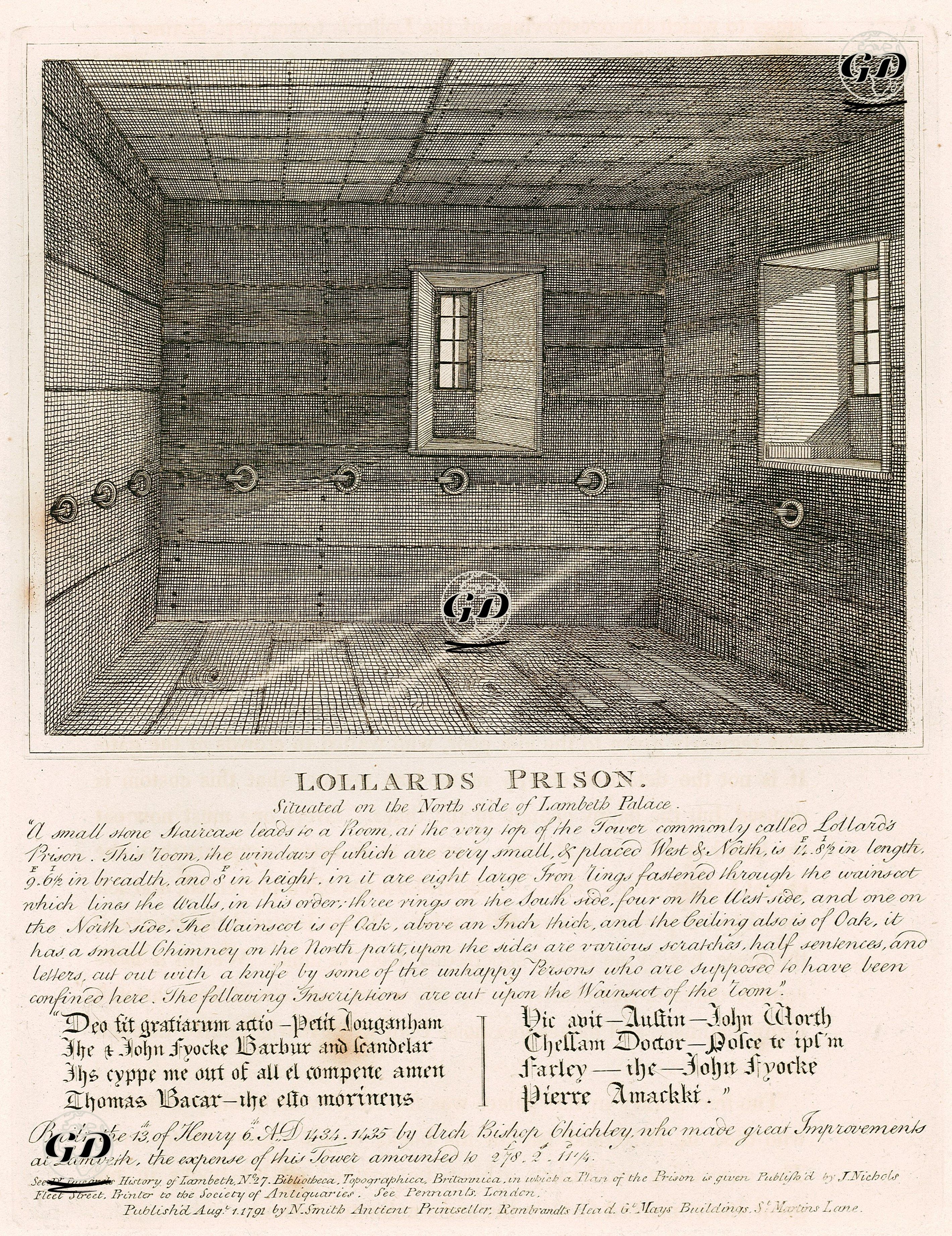 Lollards Prison, Situated On The Noth Side Of Lambeth Palace -  - 1791