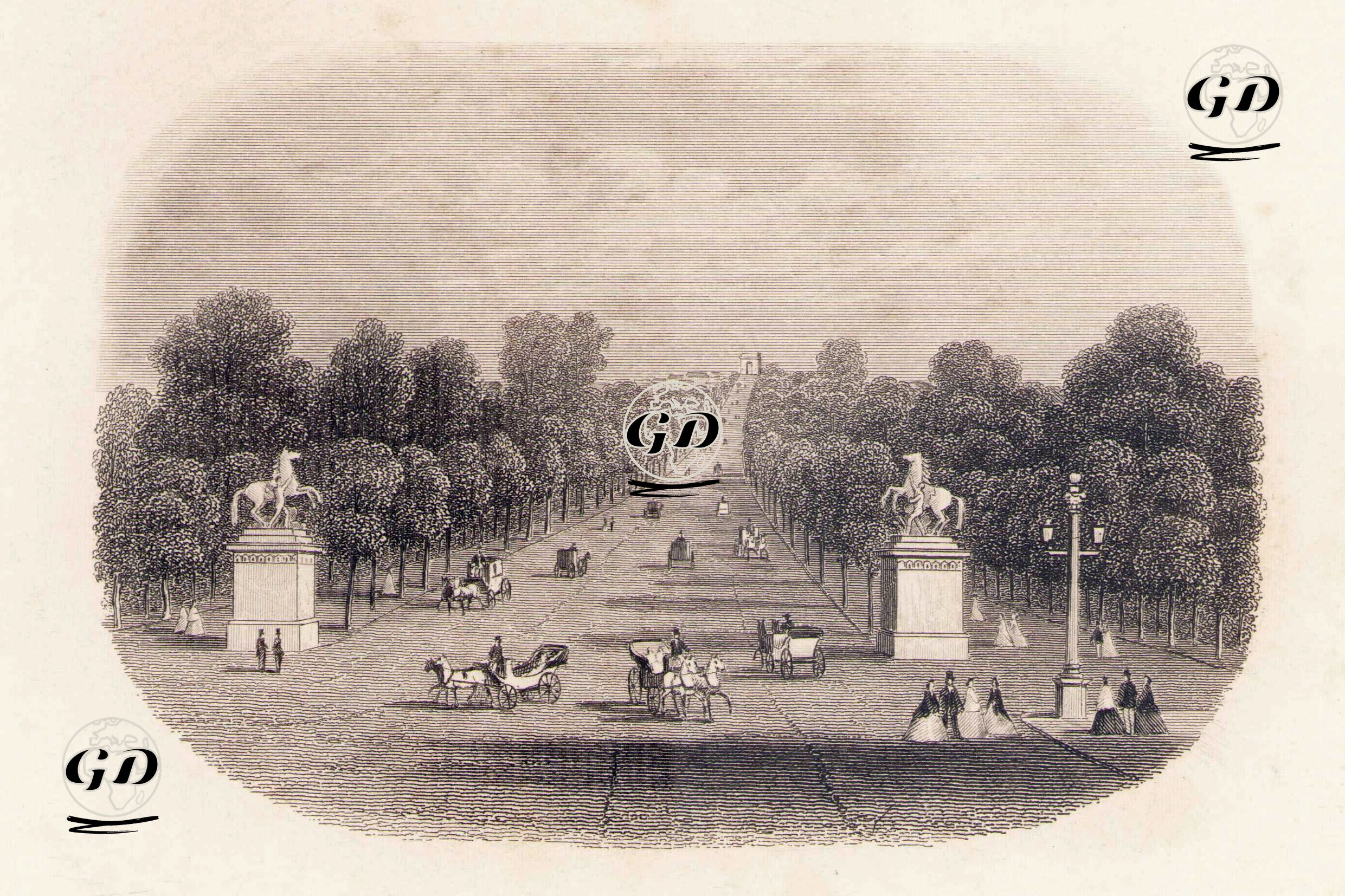Şanzelize Caddesi, Paris -  - 1800's
