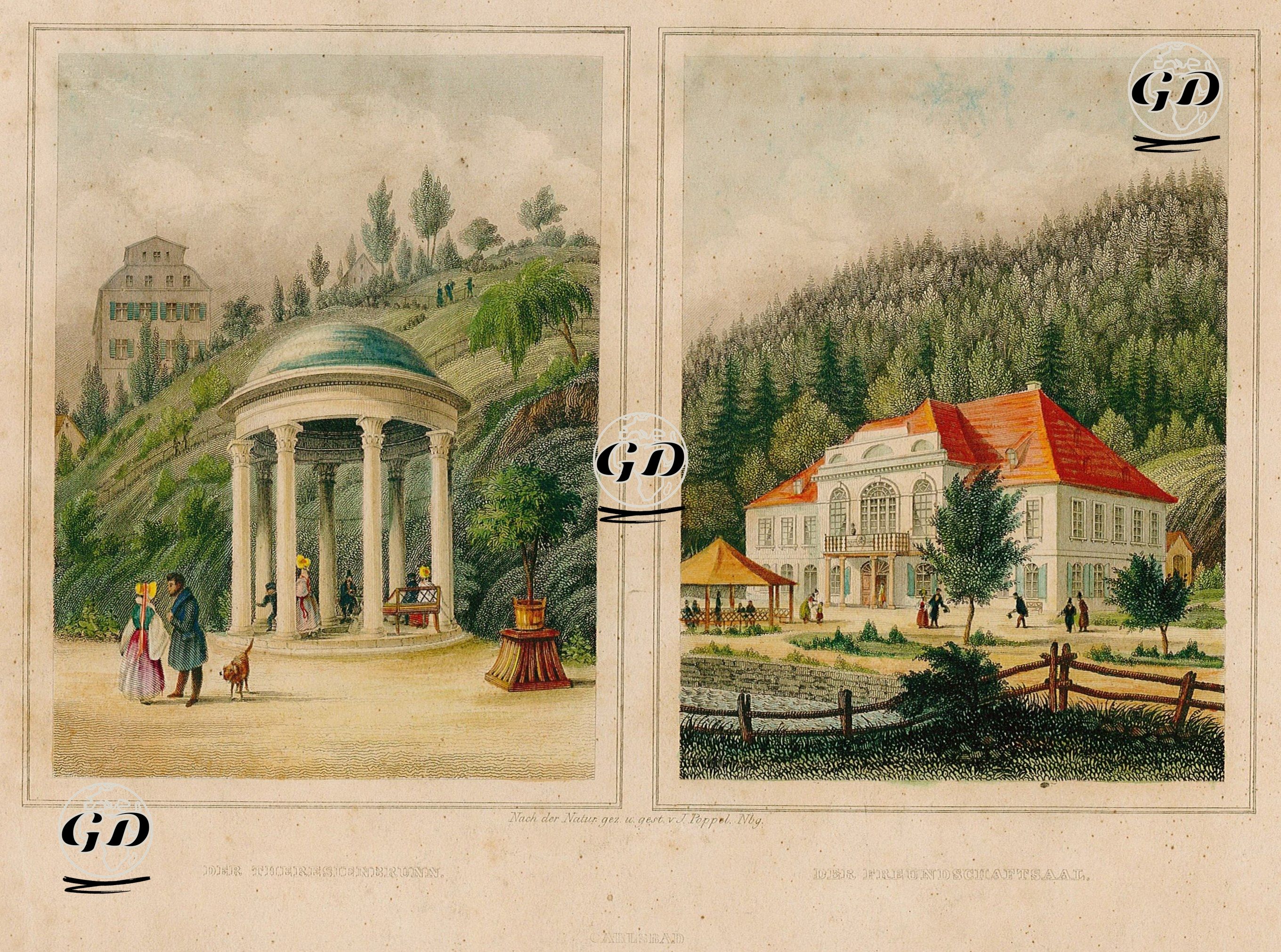Çekya'da Karlovy Vary Şehri -  - 1840's