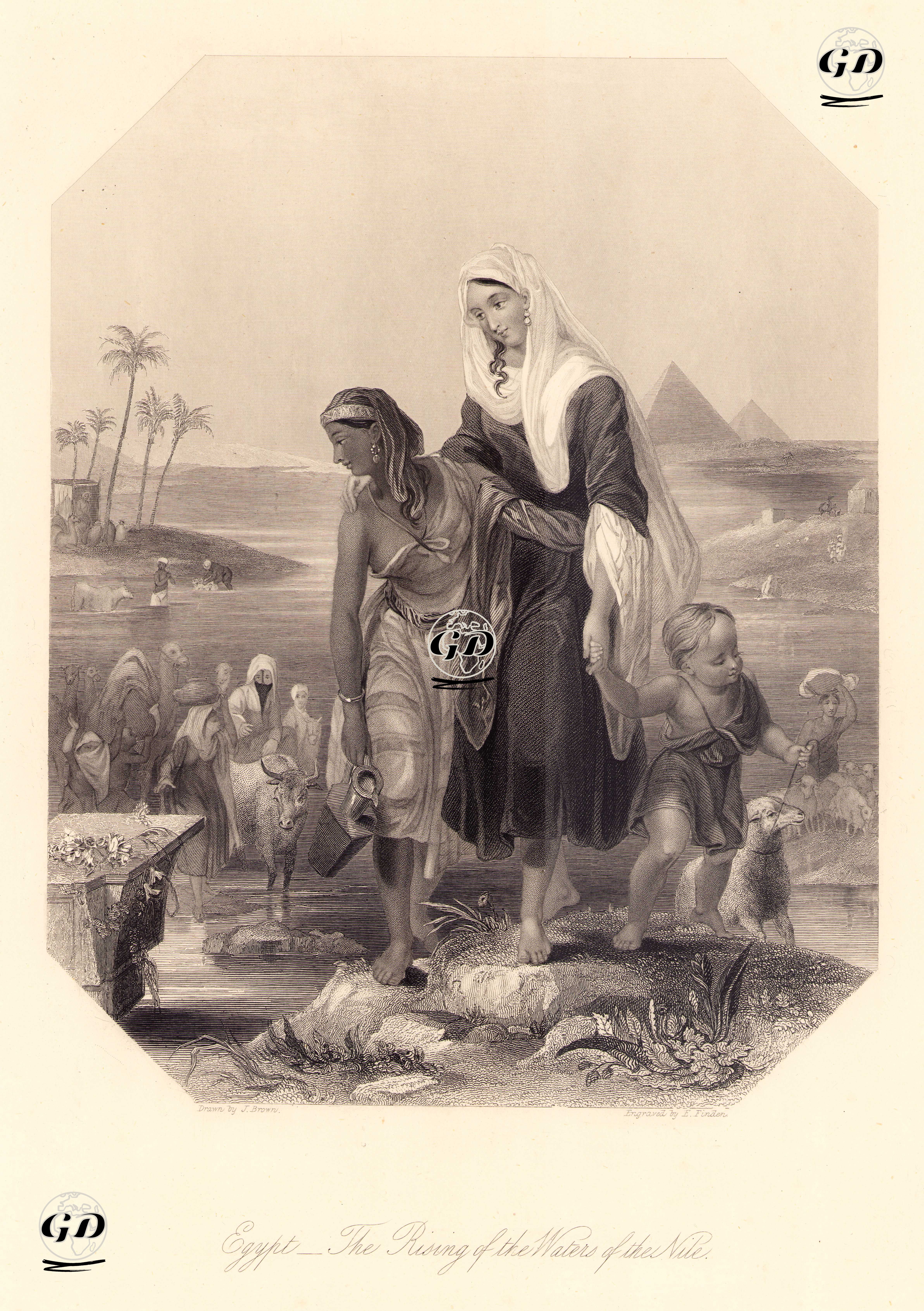 Mısır'da Nil Nehrinin Yükselmesi - Joseph Brown (1809-1887) - 1850's