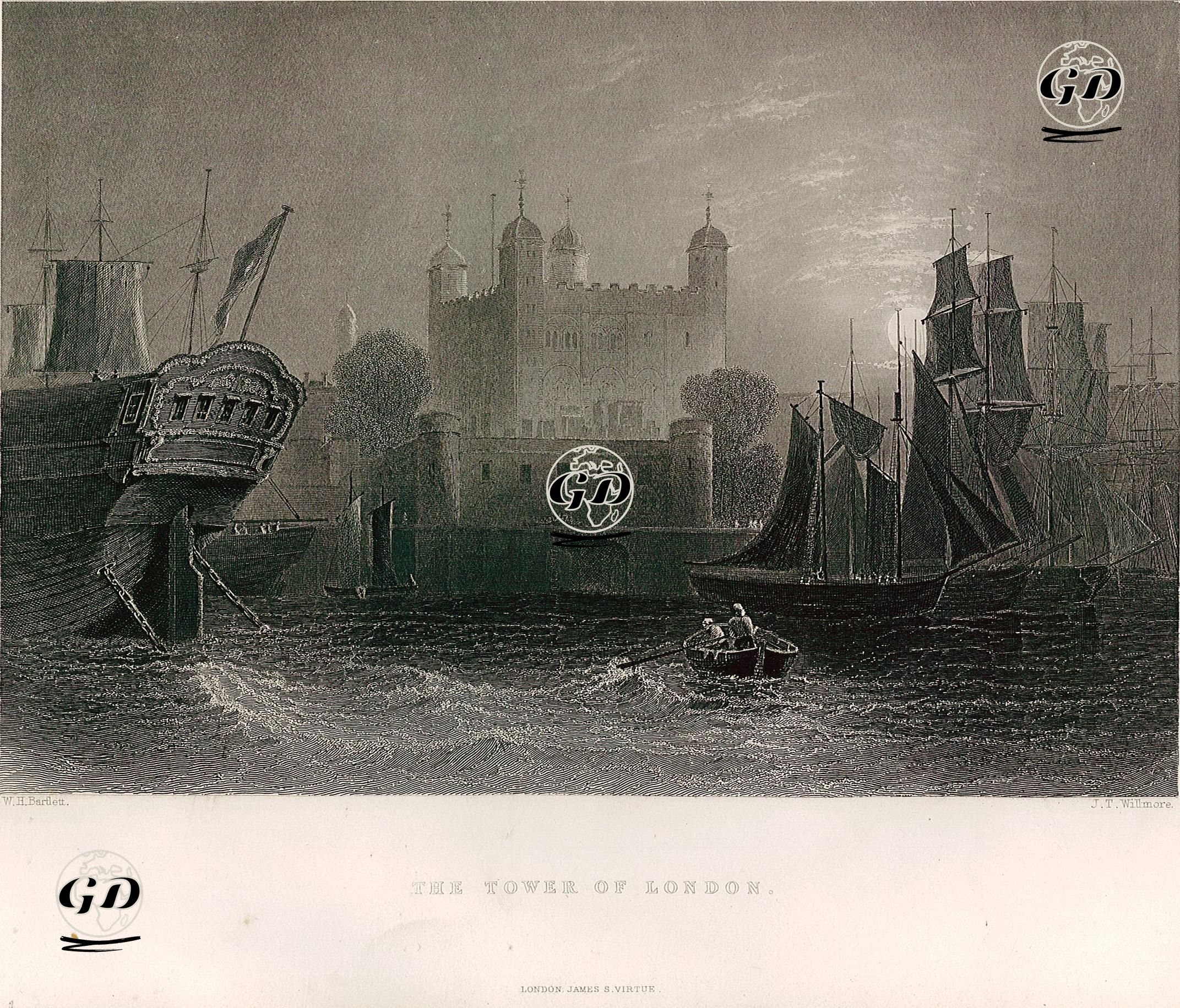 Londra Kulesi - William Henry Bartlett (1809-1854) - 1859
