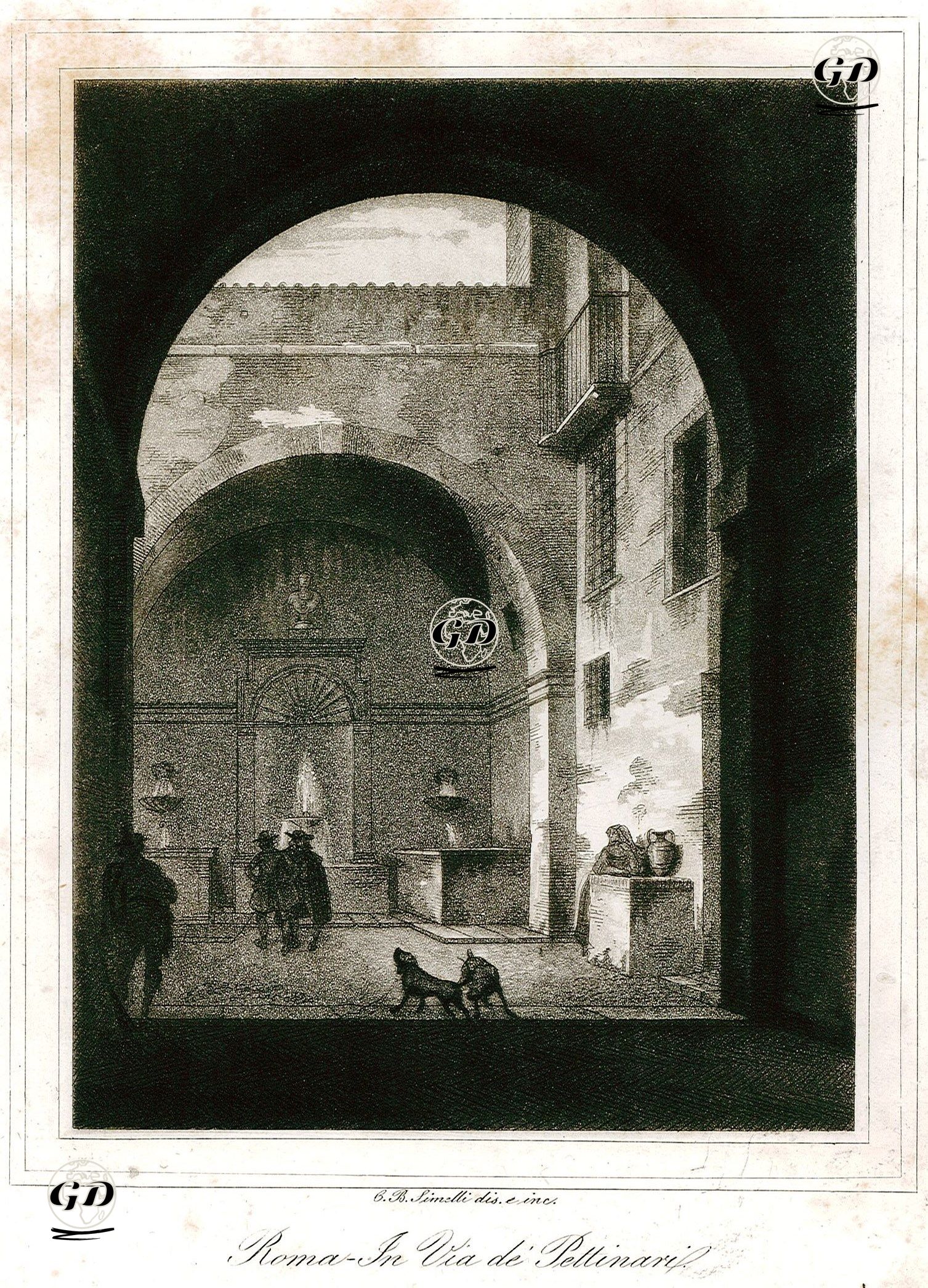 Roma'da Dei Pettinari Sokağı -  - 1850's