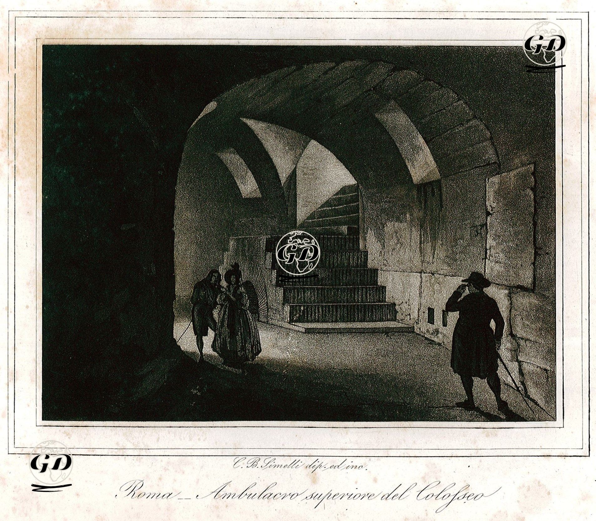 Roma'da Kolezyumun Kemerli Yürüme Koridorları -  - 1850's