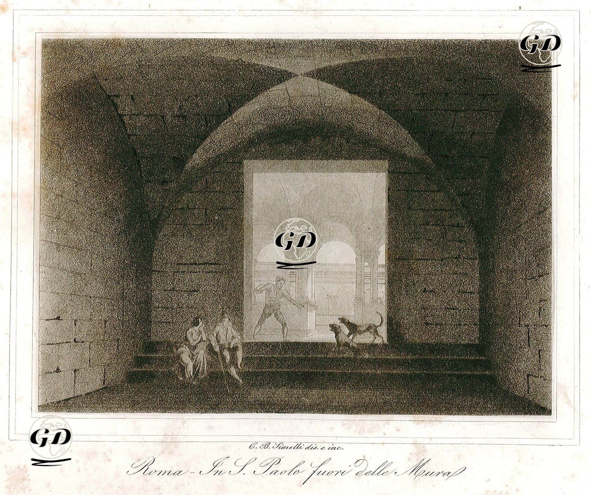 Roma'da Surdışı St.Paul Papalık Bazilikası -  - 1850's