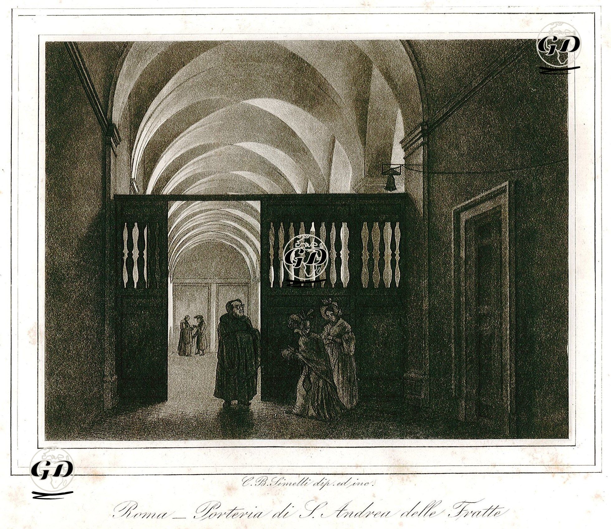 Roma-Porteria Di S.Andrea Delle Fratte (Rome-S.Andrea Delle Fratte Church) -  - 1850's