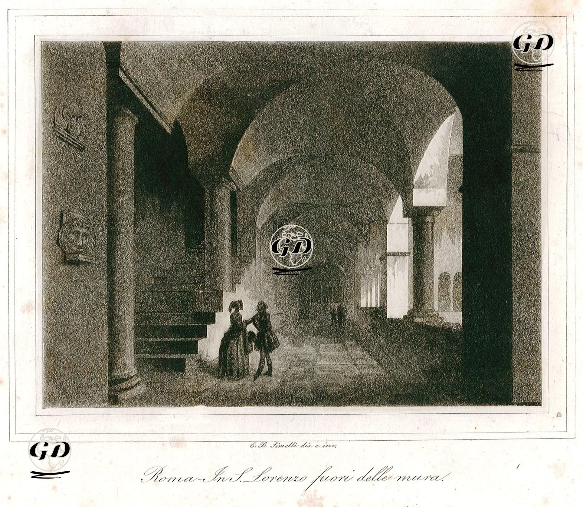 Roma'da Papale Di San Lorenzo Fuori Le Mura Bazilikasının İçi -  - 1850's