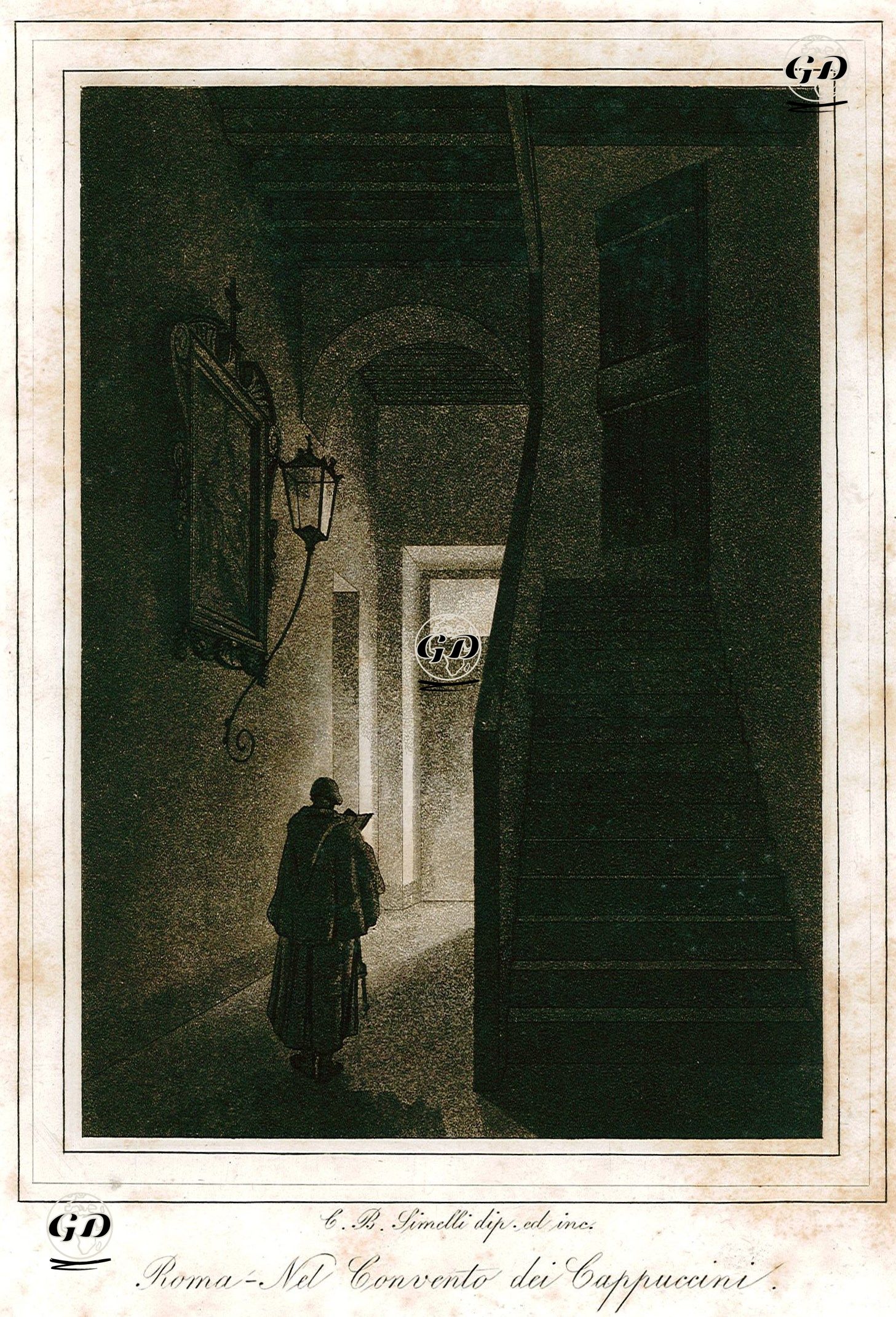 Roma'da Santa Maria della Concezione dei Cappuccini Kilisesinin İçi -  - 1850's