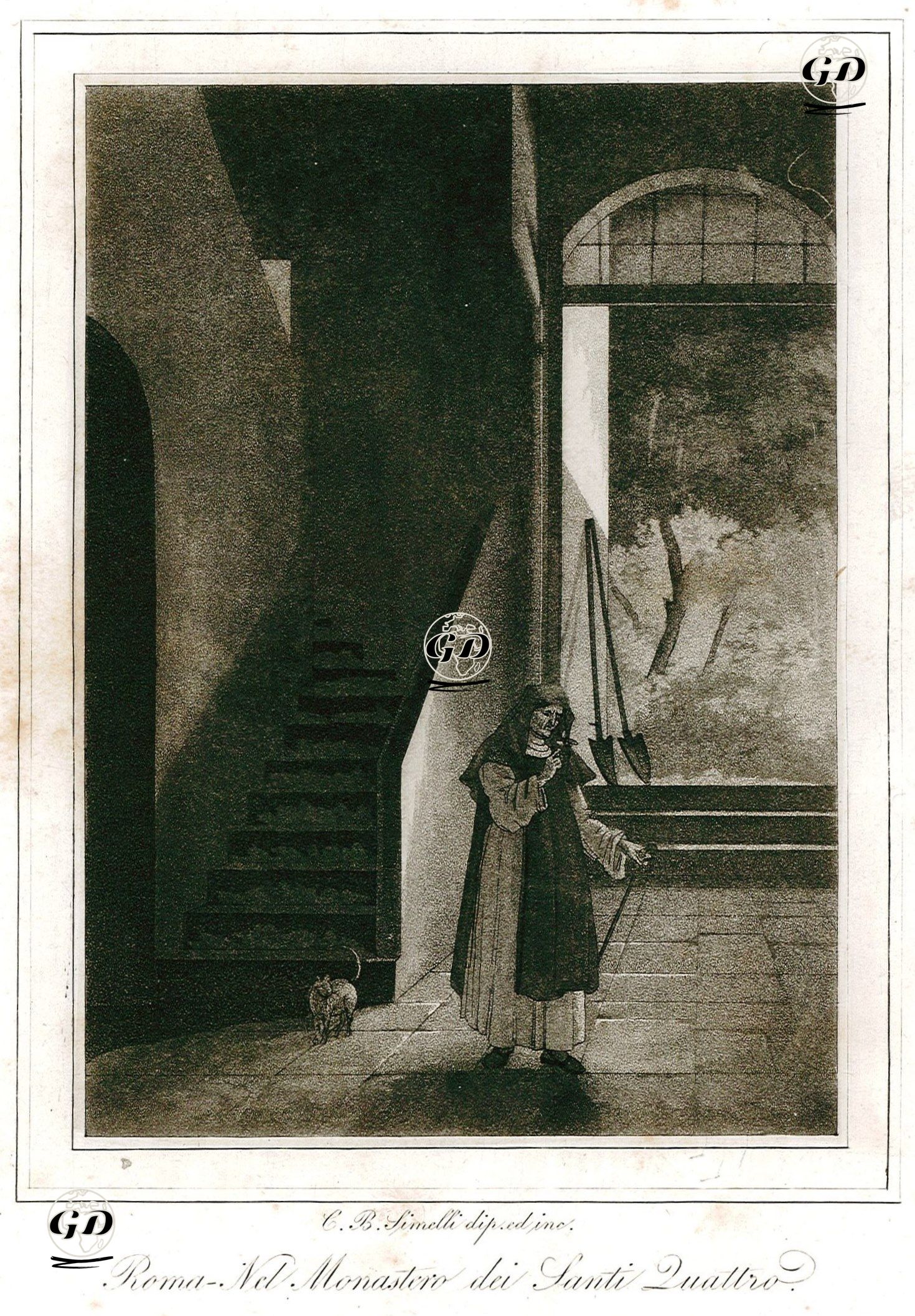 Roma'da S.Quattro Coronati Manastırının İçi -  - 1850's