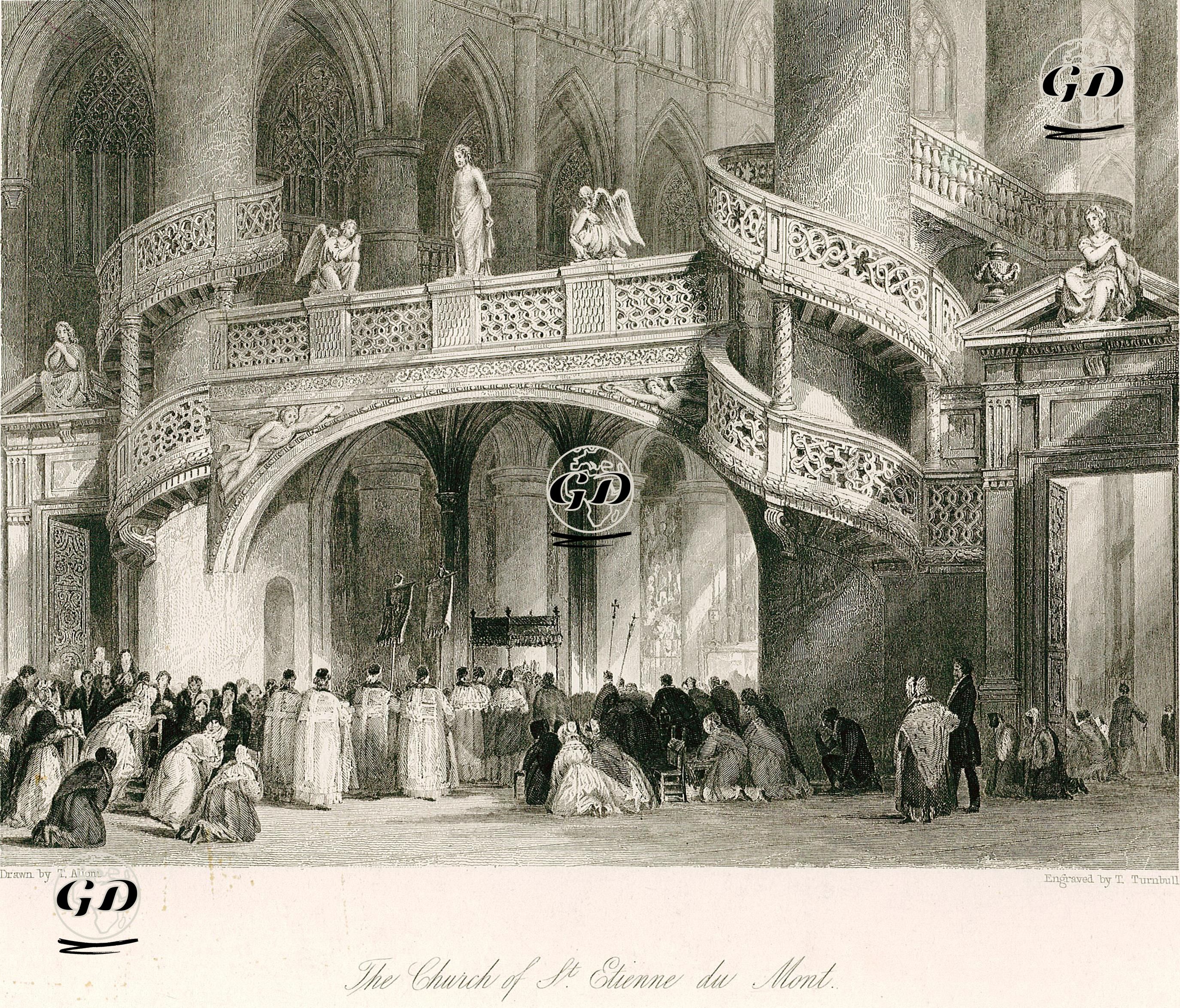 Saint Etienne Kilisesi, Paris - Thomas Allom (1804-1872) - 1851