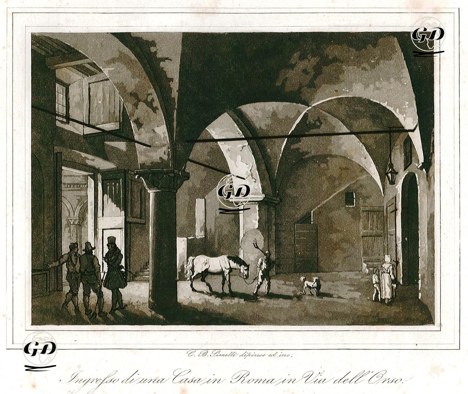 Roma'da Dell Orso Caddesi Üzerinde Bulunan Bir Evin Girişi -  - 1850's