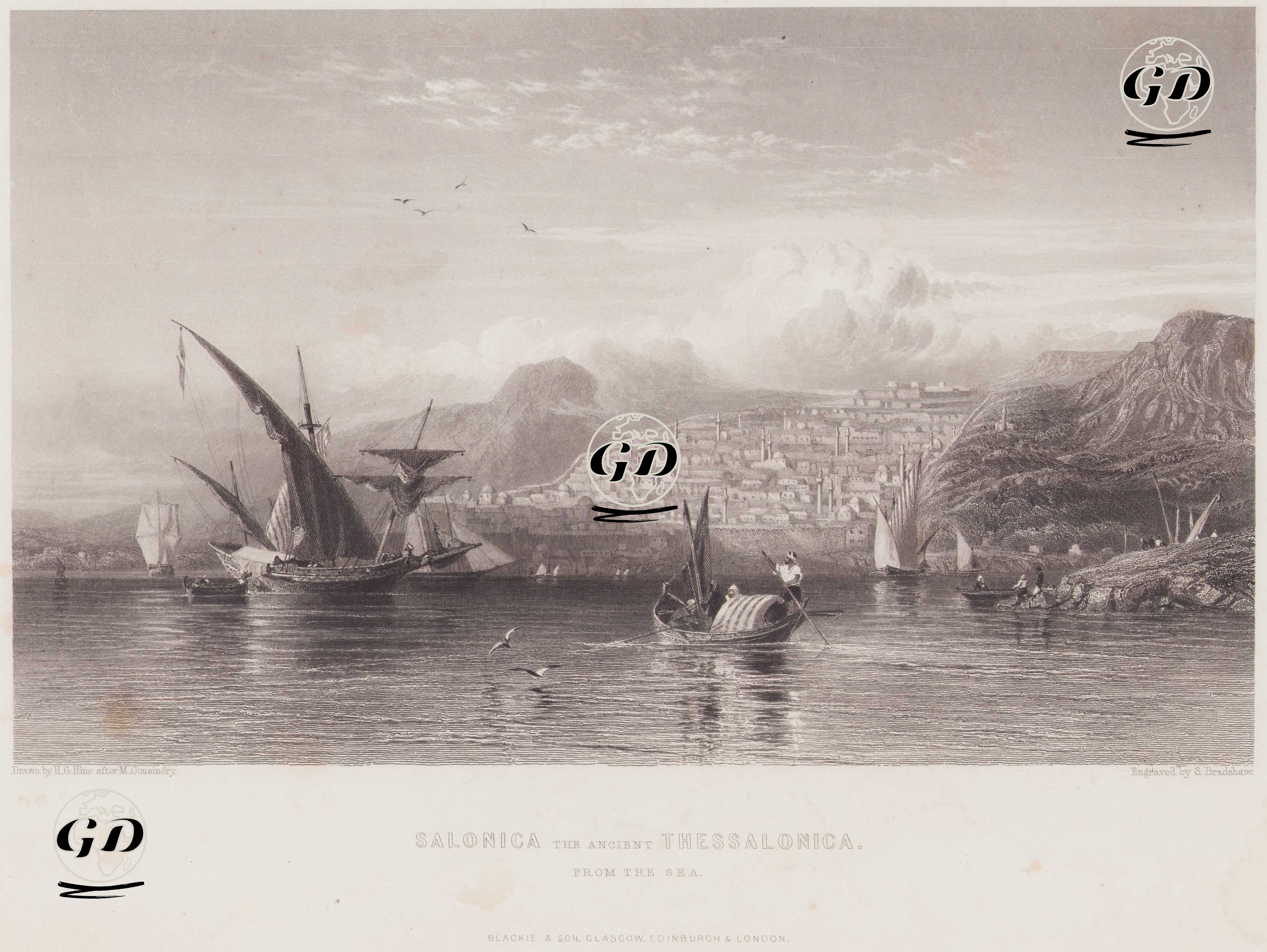 Denizden Selanik Şehri - Henry George Hine (1811-1895) - 1847