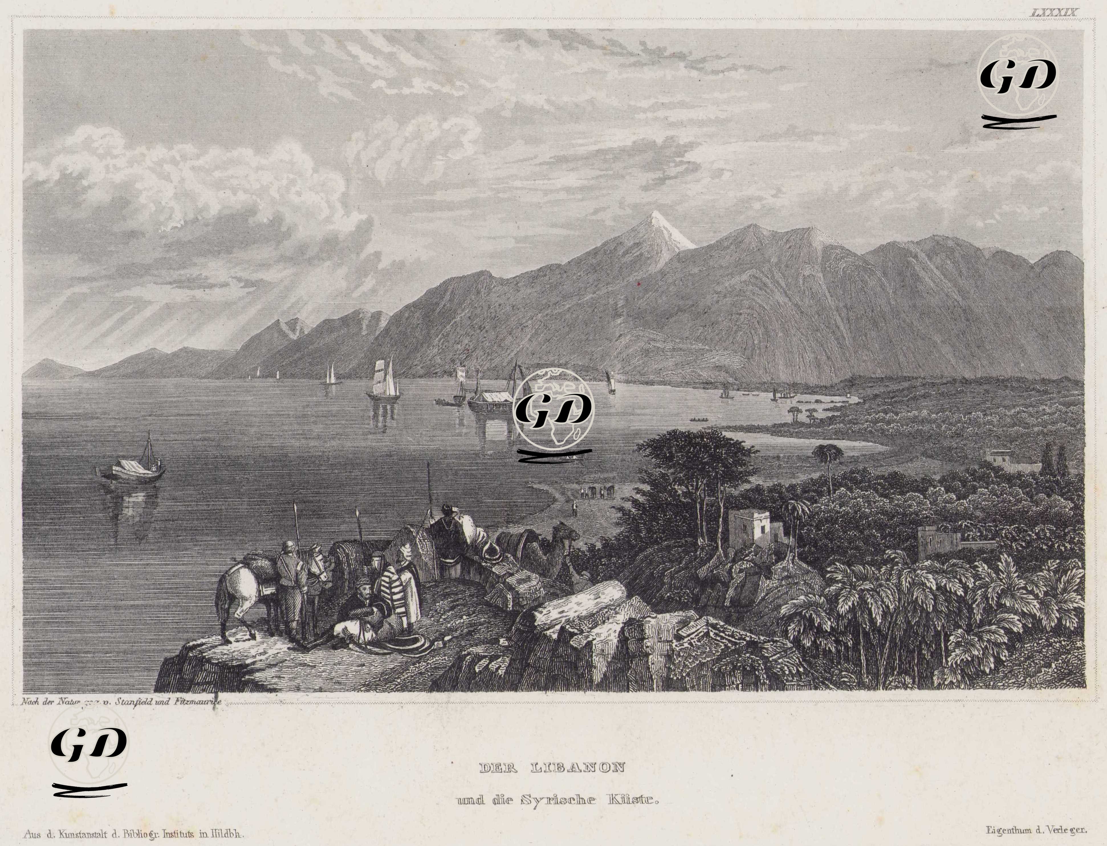 Lübnan ve Suriye Sahili - Clarkson Stanfield (1793-1867)-William Edward FitzMaurice (1805-1889) - 1835