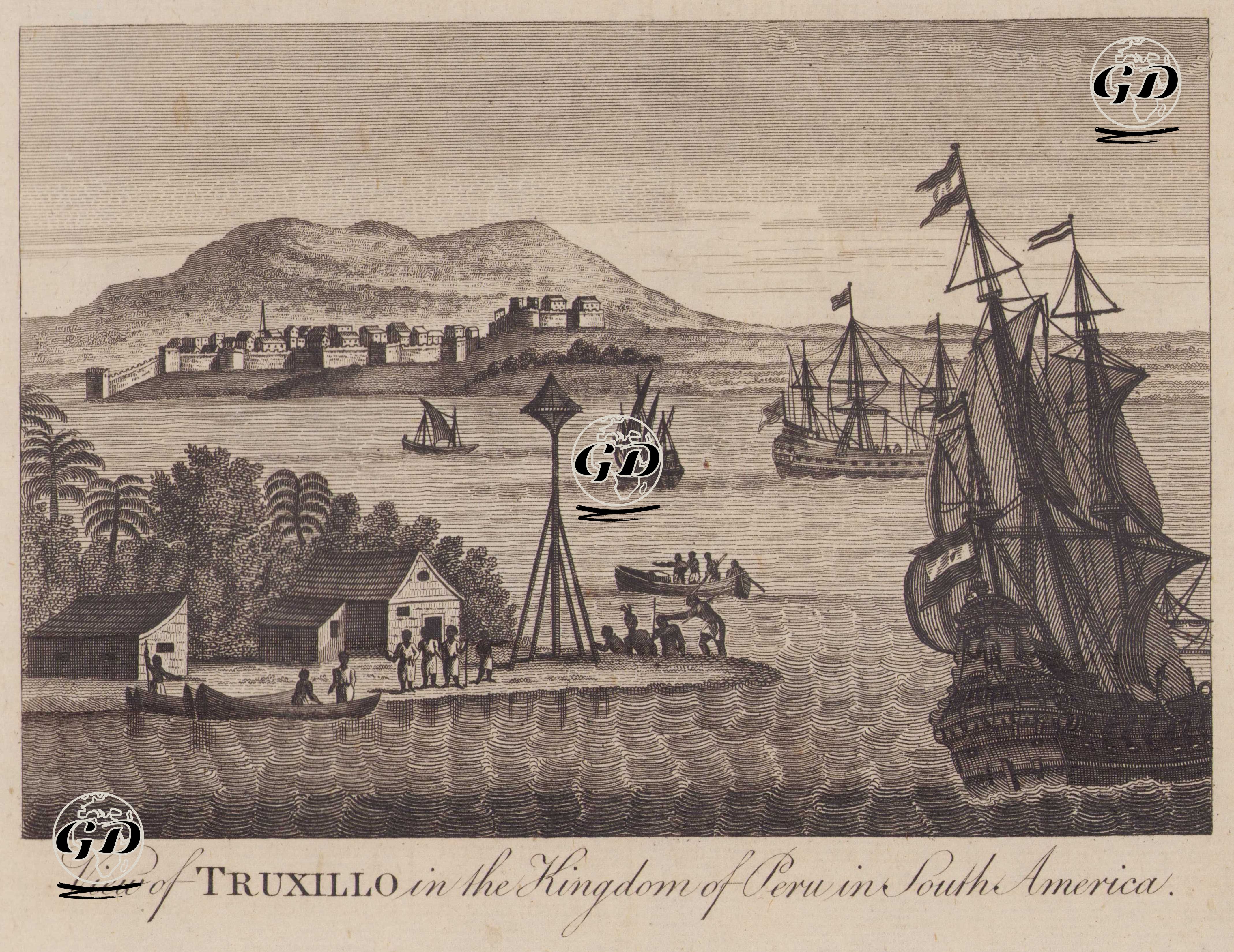 Güney Amerika'da Peru Krallığında Trujillo Şehri -  - 1789