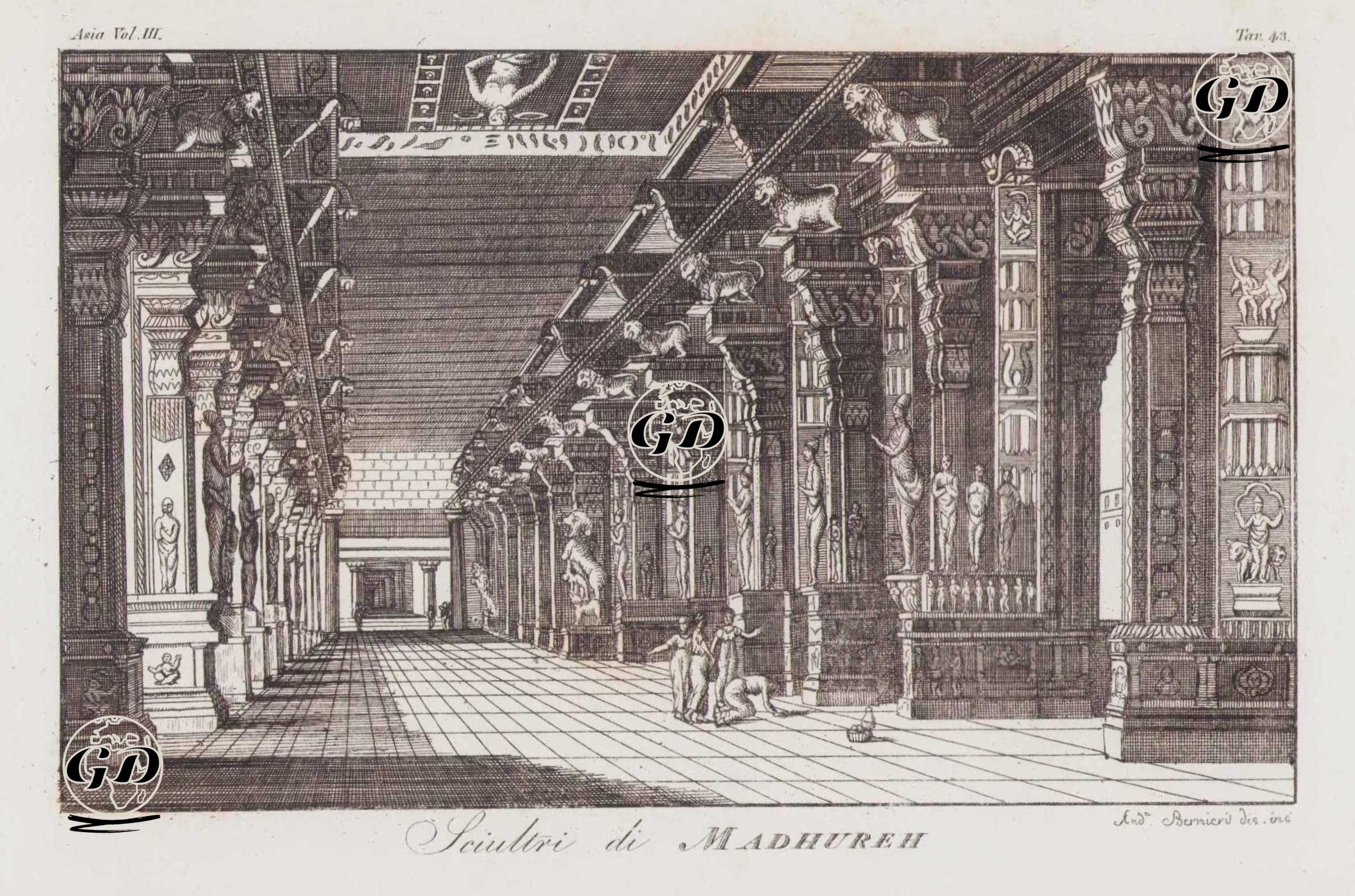 Thirumalai Nayakar Sarayında Bulunan Heykeller, Madurai, Hindistan, Asya Cilt III. Resim 43. -  - 1820's-1840's