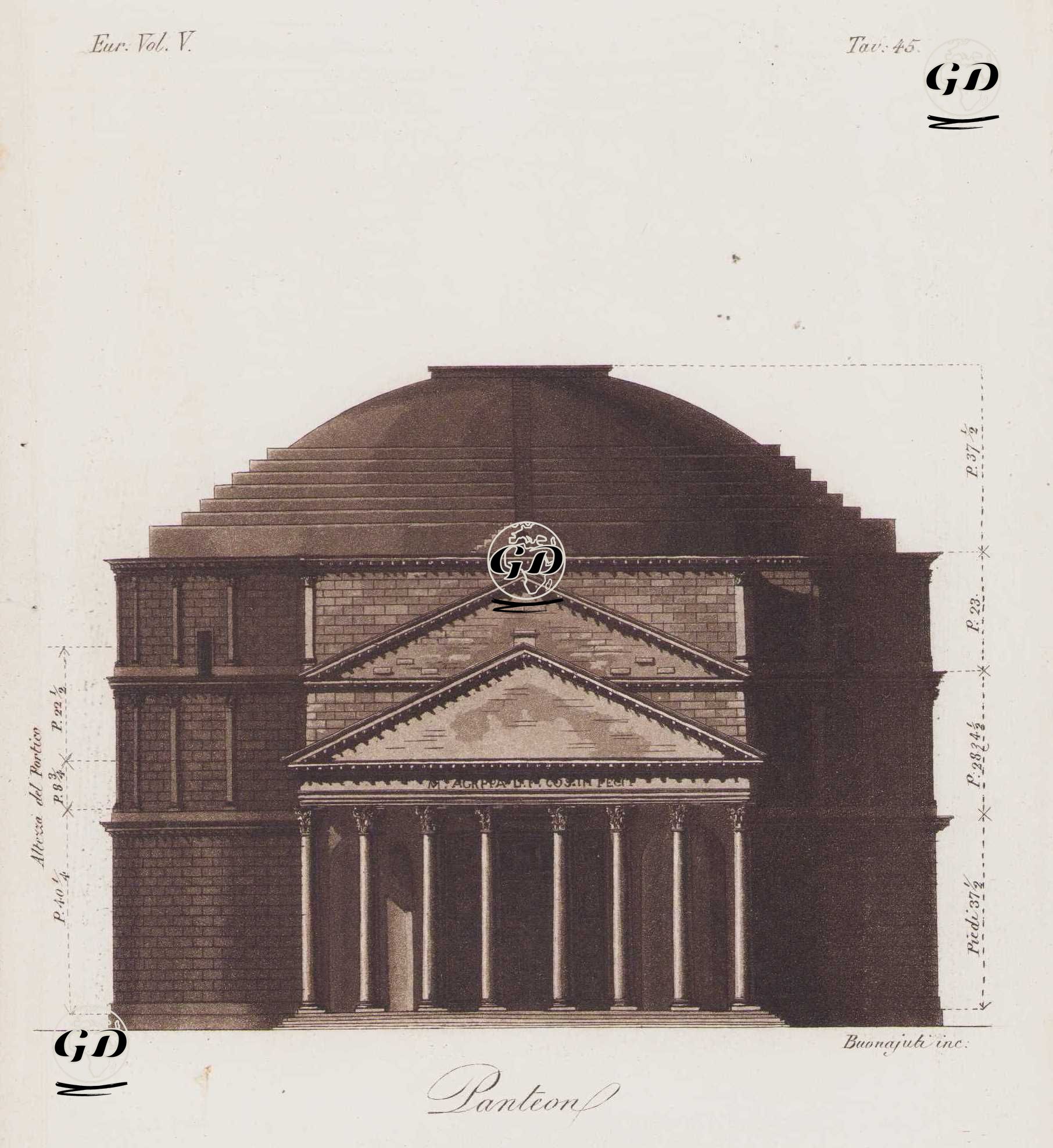 Roma Panteon Tapınağı, Avrupa. Cilt V. Resim 45. -  - 1820's-1840's