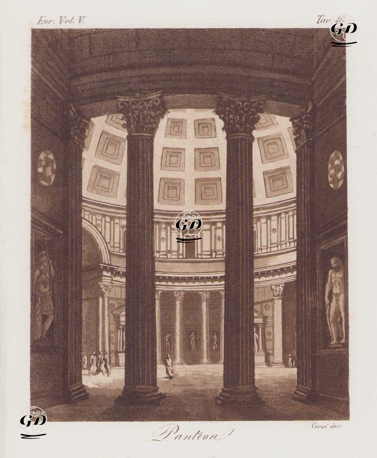 Roma Panteon Tapınağı, Avrupa. Cilt V. Resim 46. -  - 1820's-1840's