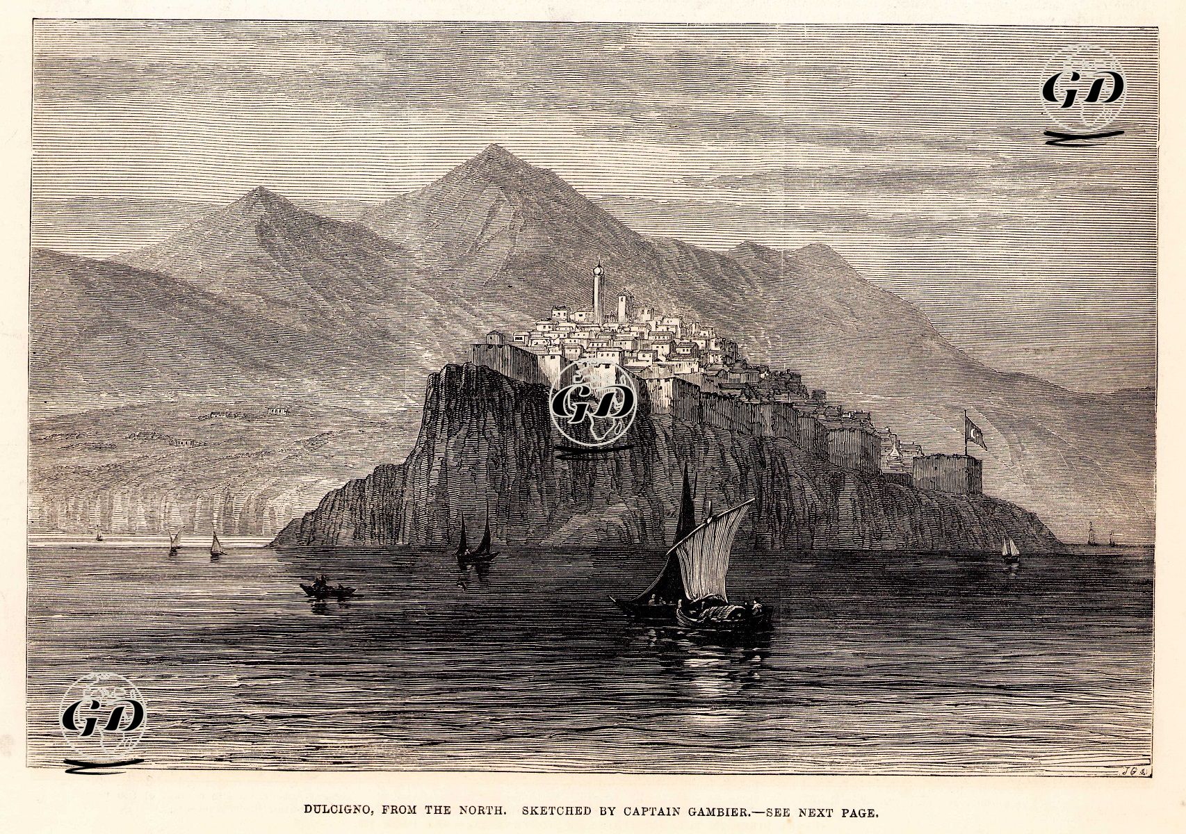 Ülgün (Dulcigno-Ulcinj), Karadağ - Captain Gambier - 1880
