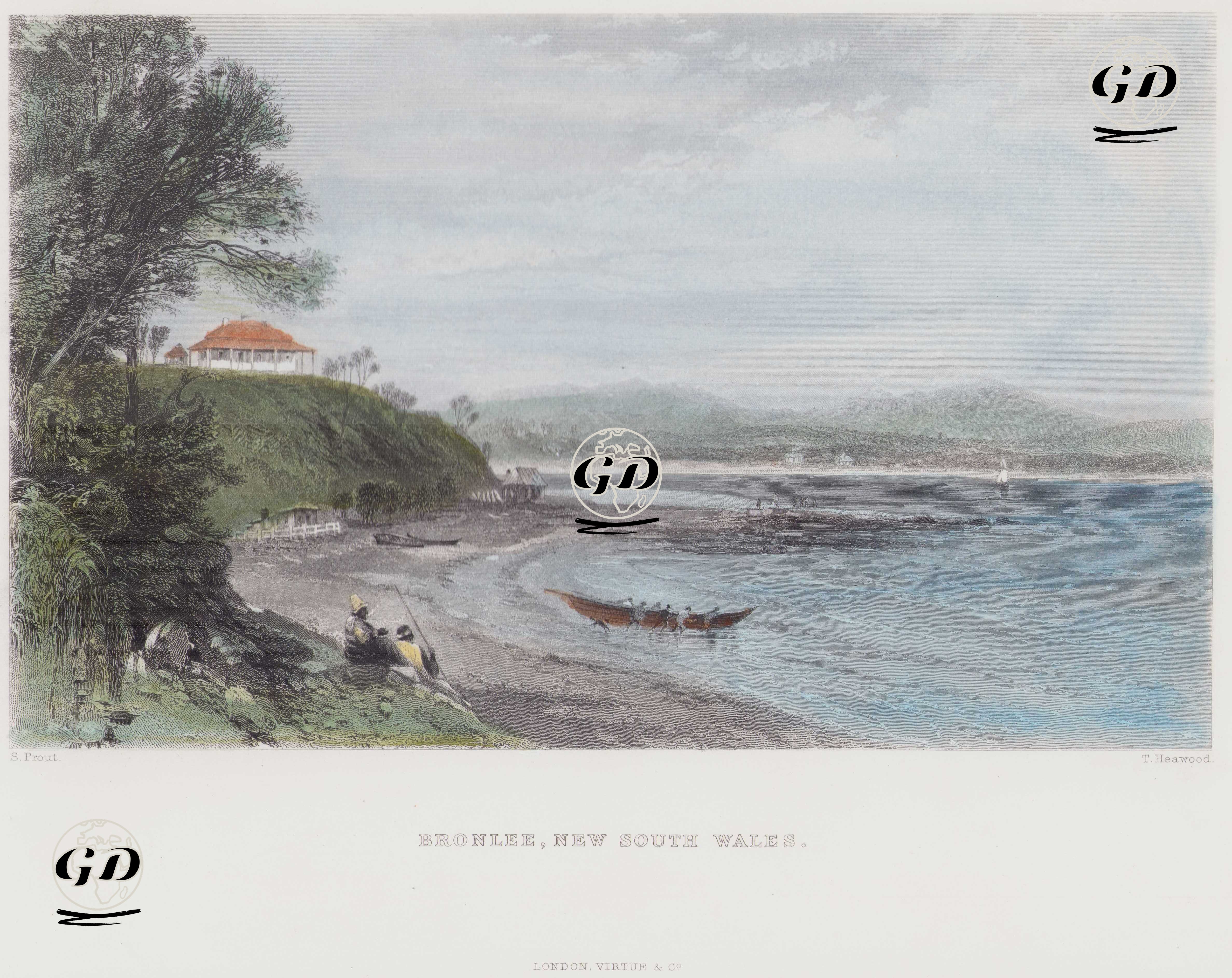 Erin-Go-Bragh Hoteli ve Bronlee Adası, Yeni Güney Galler, Avustralya - John Skinner Prout (1805-1876) - 1870's