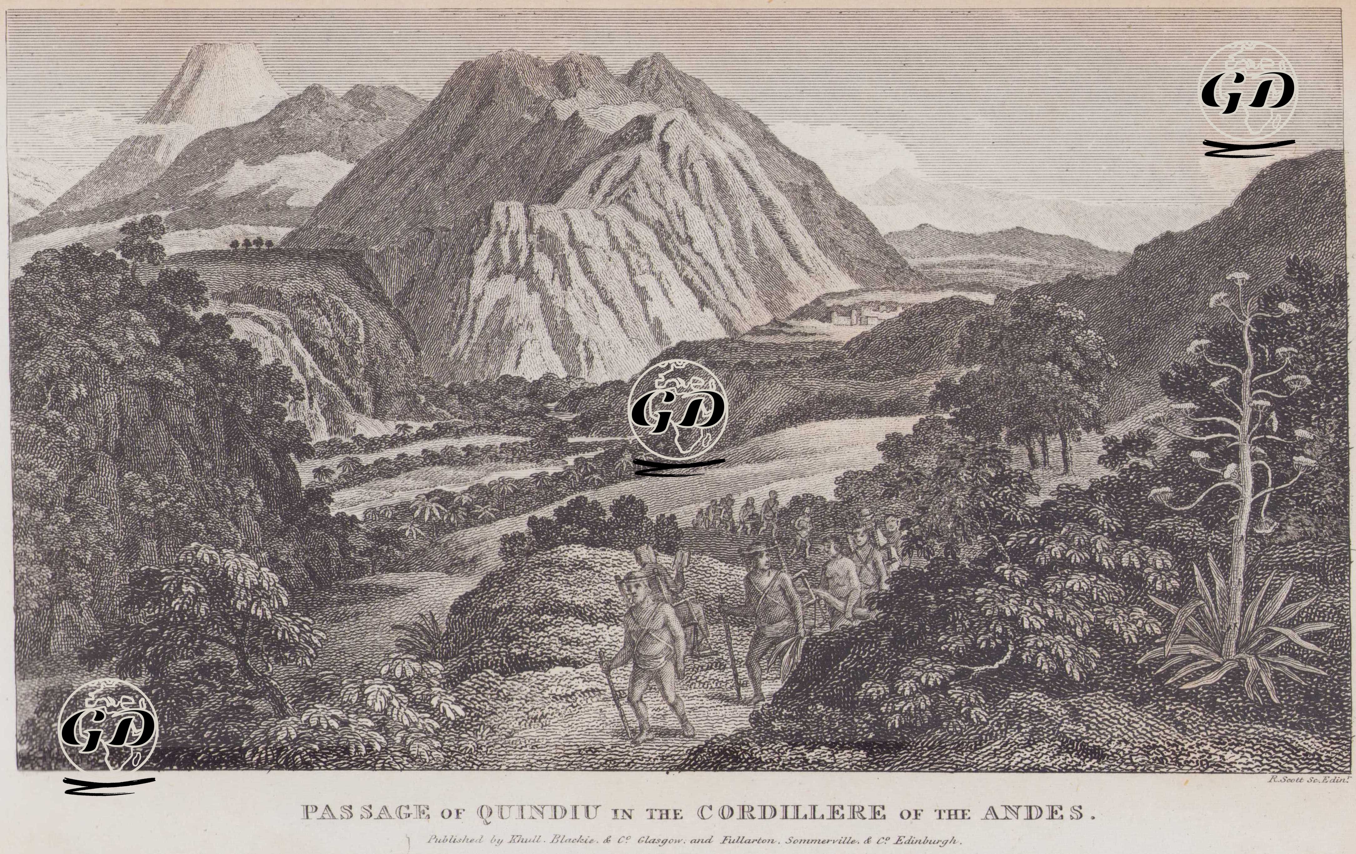 And Dağları'nın Cordillere Bölgesinde Quindiu Geçidi, Kolombiya -  - 1825