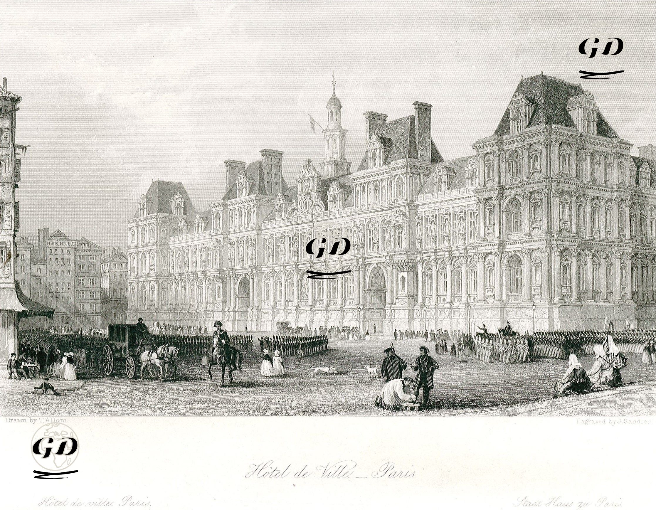 Hotel De Ville - Paris - Thomas Allom (1804-1872) - 1840