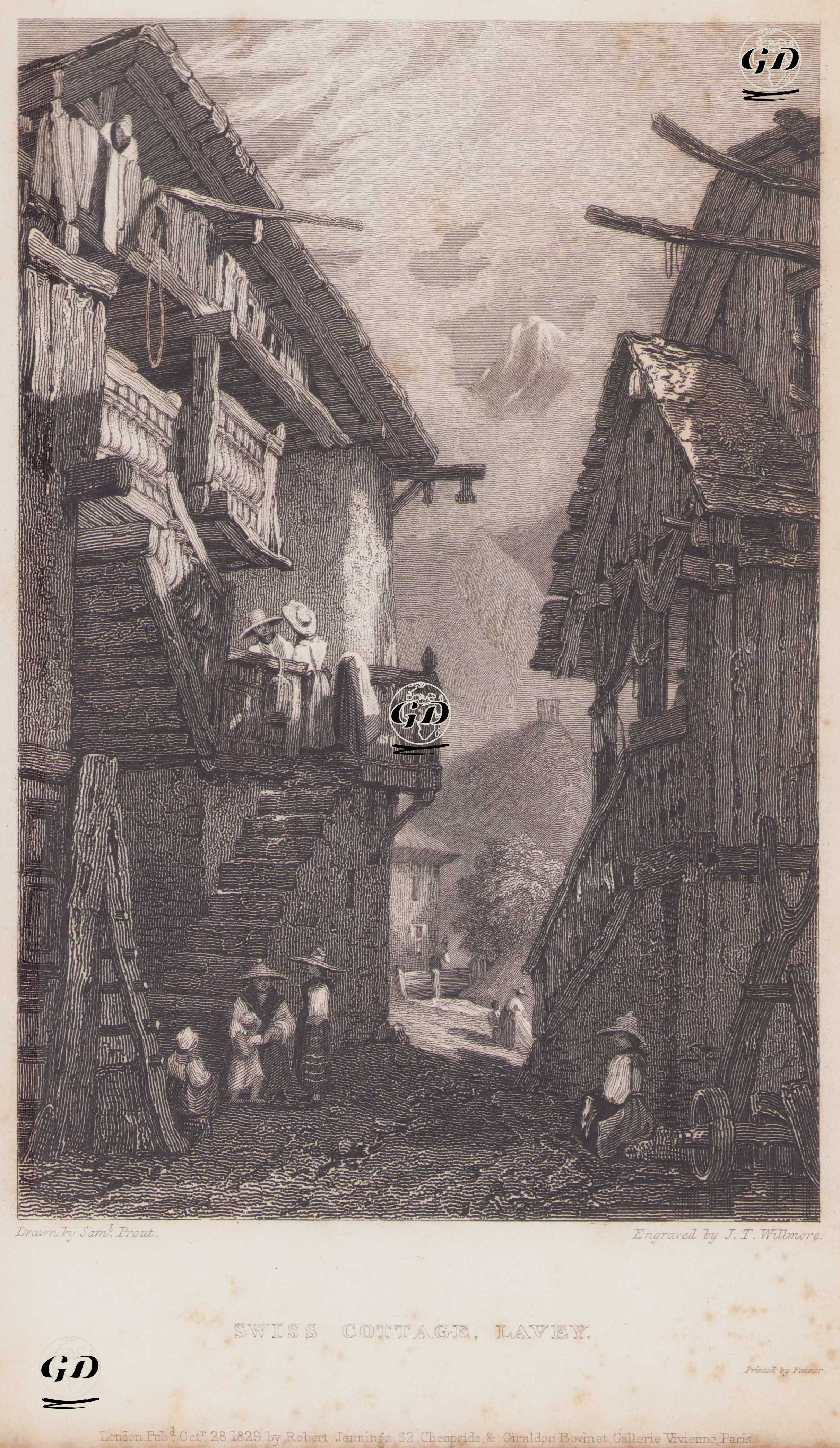 Swiss Cottage, Lavey - Samuel Prout (1783-1852) - 1829