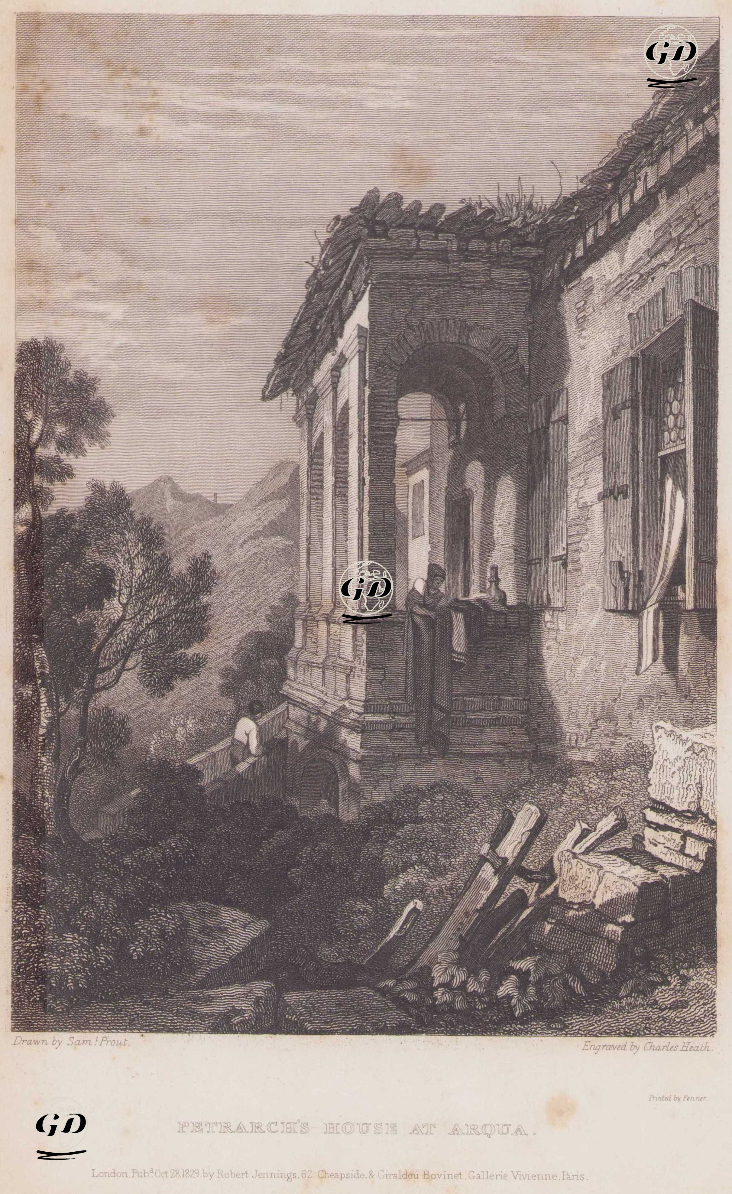 Petrarch’s House at Arquà - Samuel Prout (1783-1852) - 1829