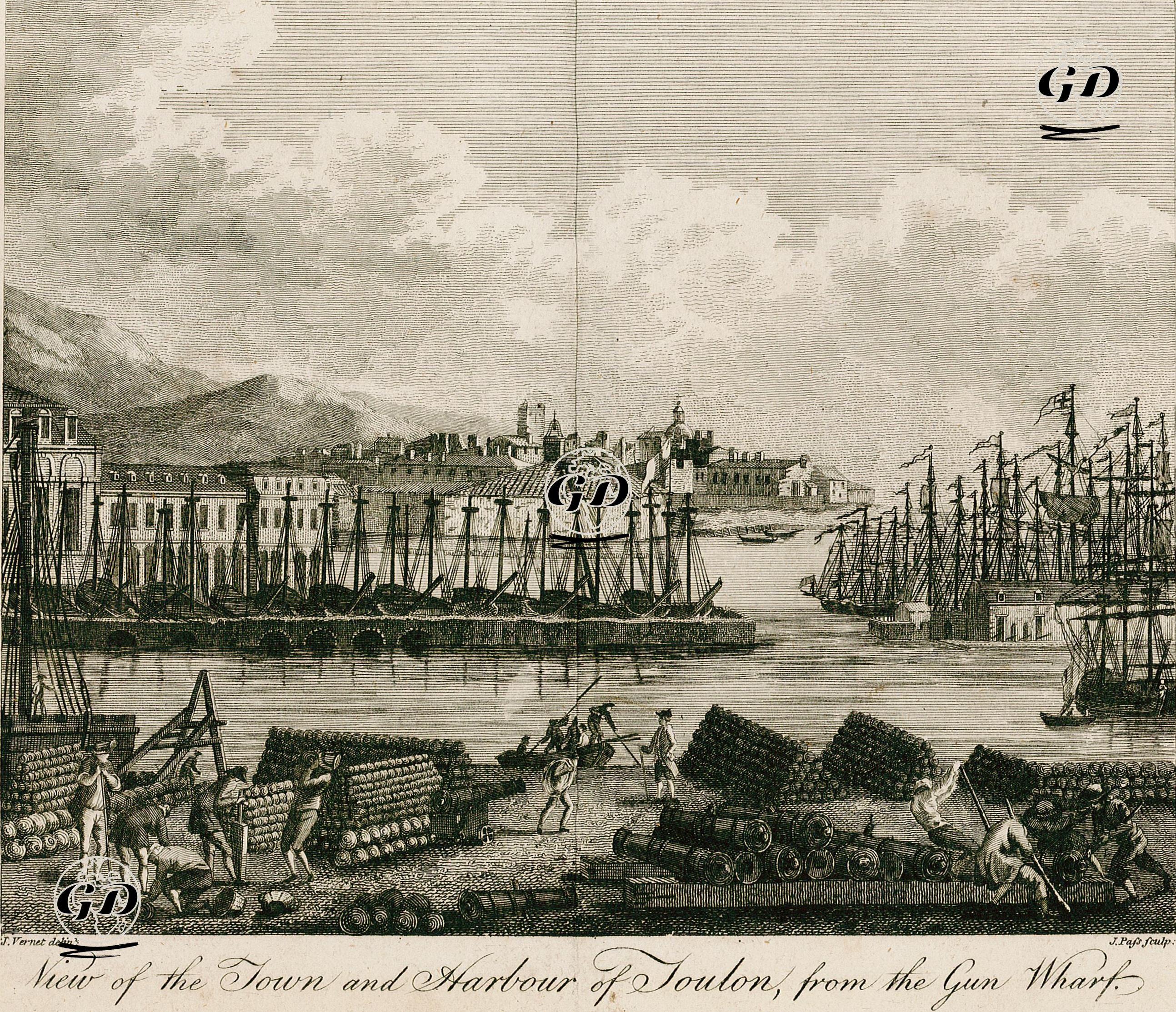 View Of The Town And Harbour Of Toulon From The Gun Wharf  - Claude Joseph Vernet (1714-1789) - 1794