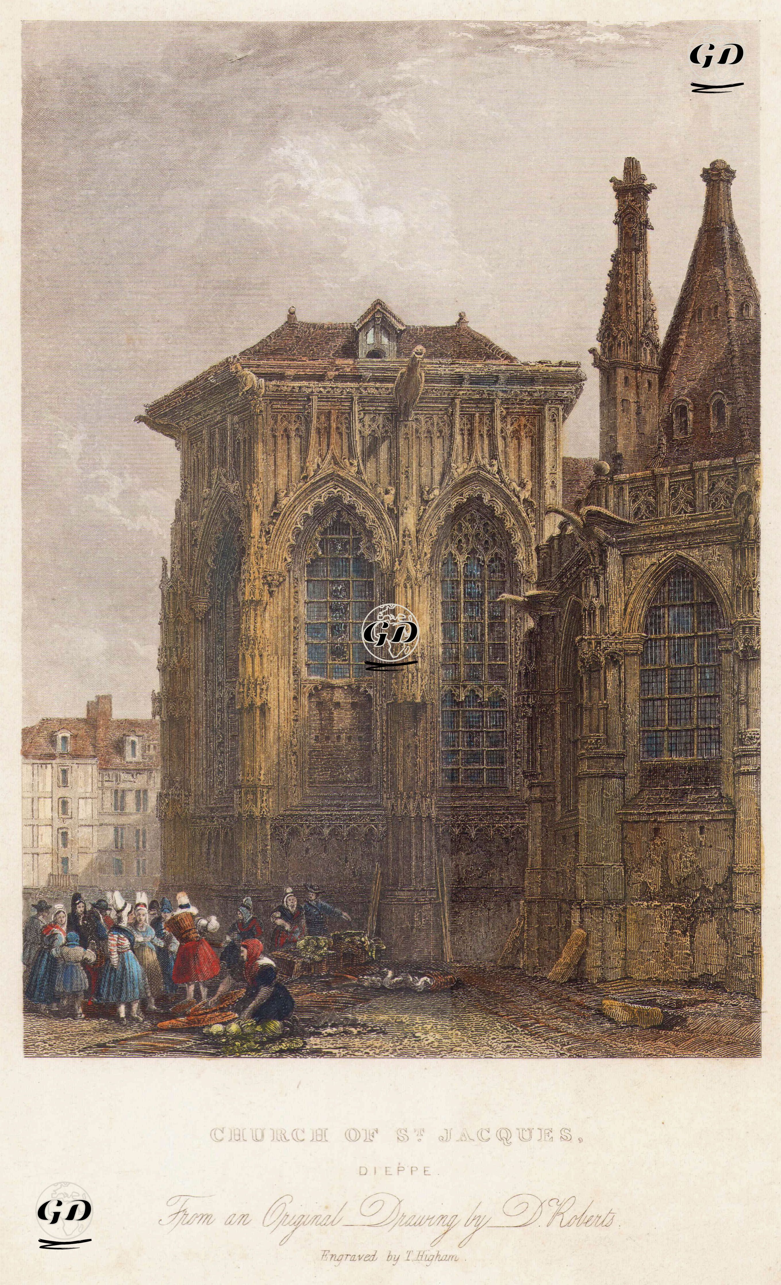 Saint Jacques Kilisesi, Dieppe - David Roberts (1796-1864) - 1836