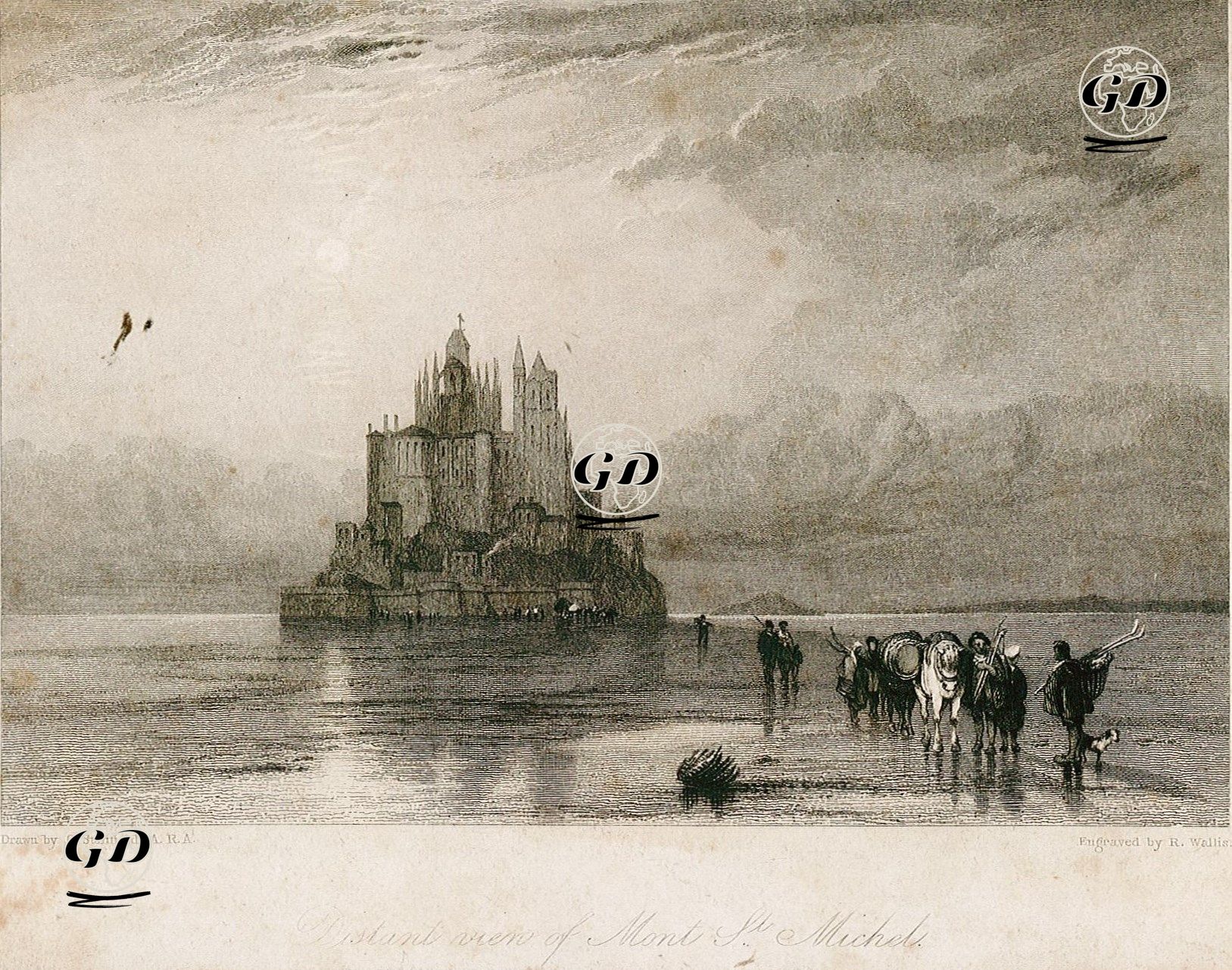 Distant View Of Mont St. Michel  - Clarkson Stanfield (1793-1867) - 1834