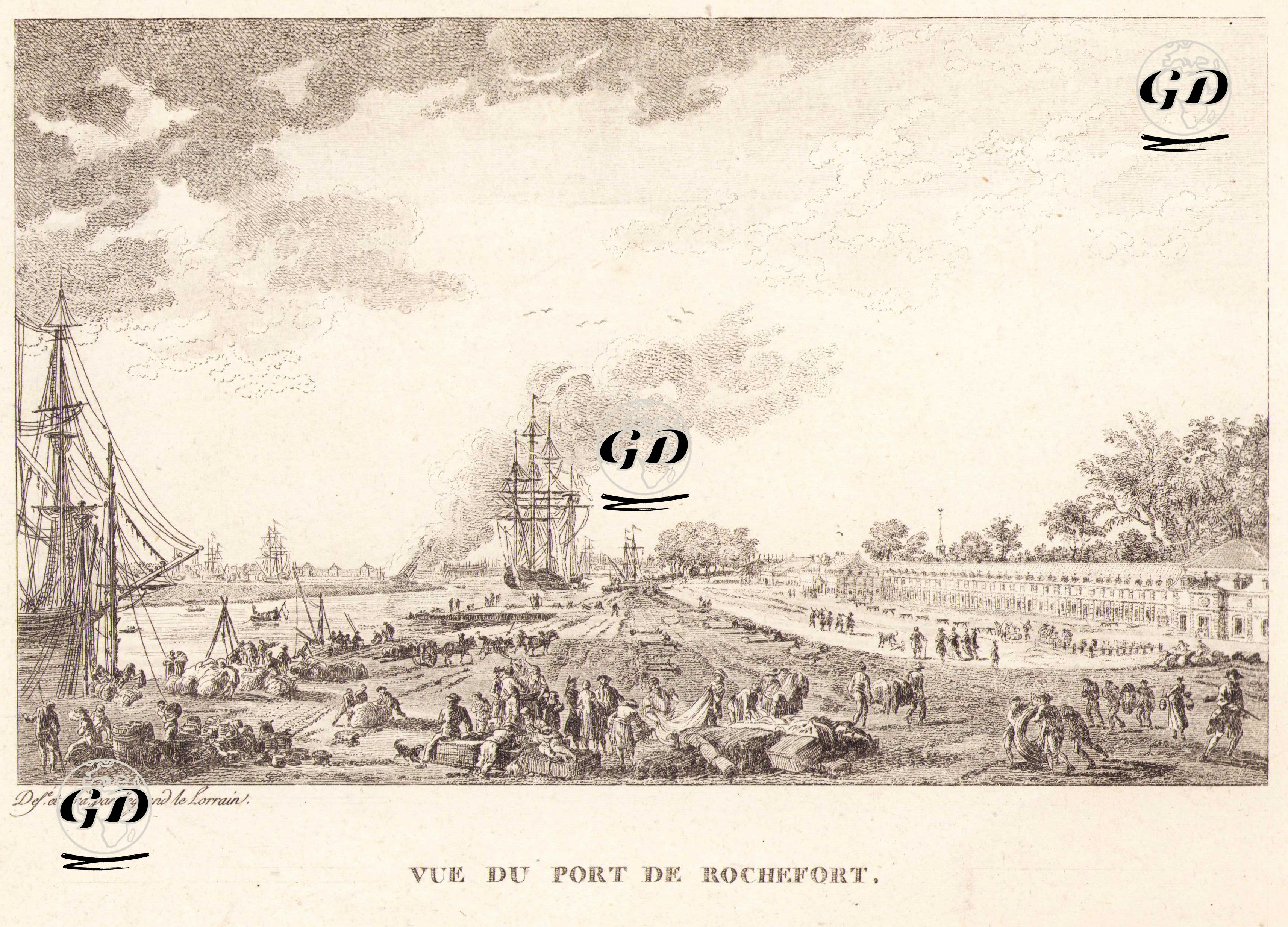 Vue Du Port De Rochefort -  - 1700's
