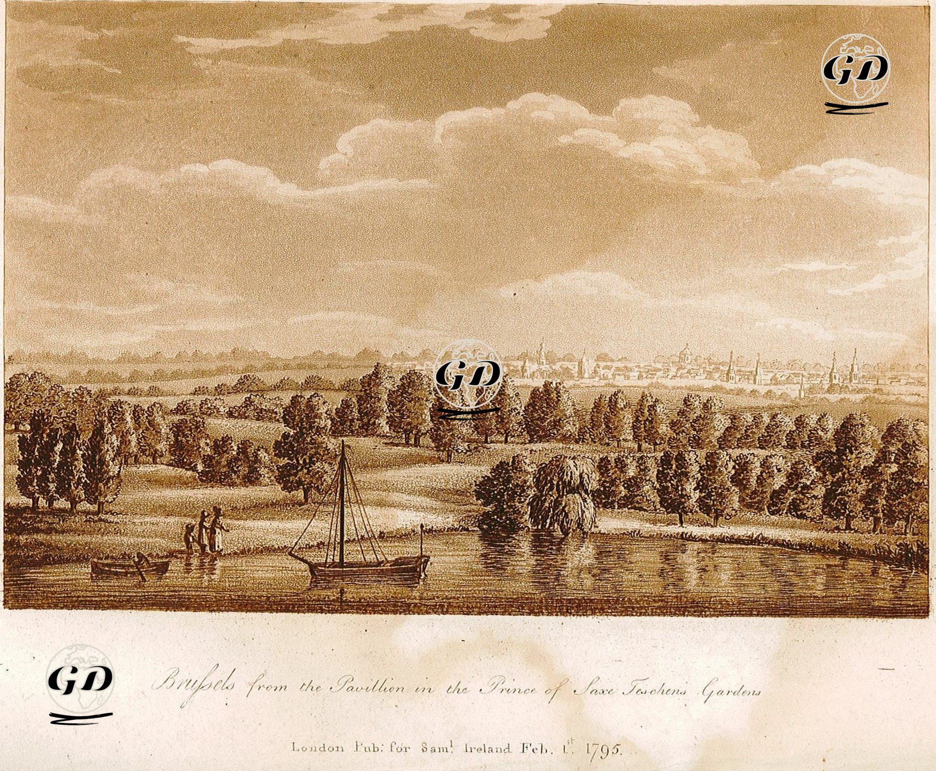 Brussels From The Pavillion In The Prince Of Saxe Teschen's Gardens -  - 1795