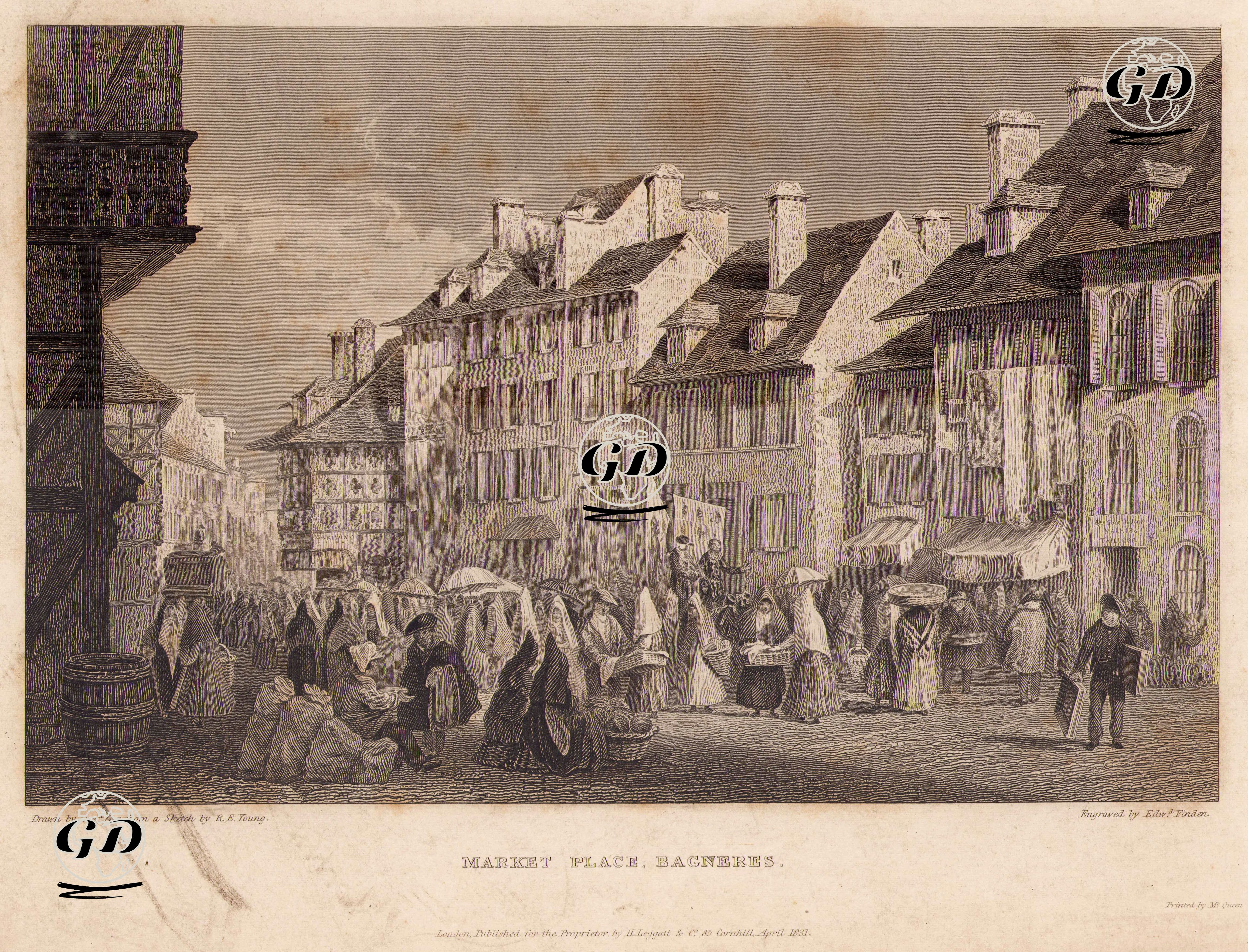 Market Place, Bagneres - David Cox (1783-1859) - 1831