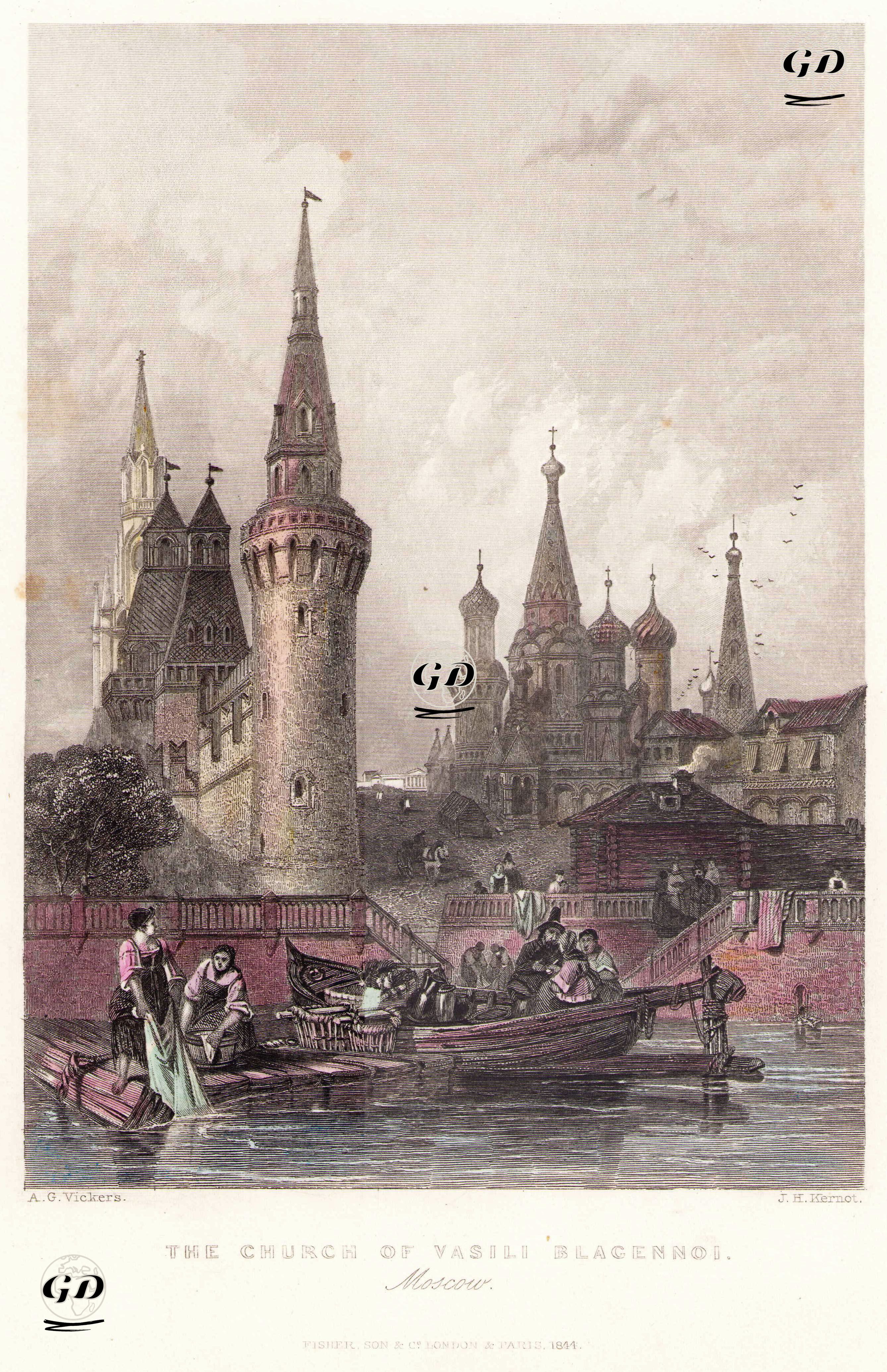 Vasili Blajenni Katedrali, Moskova - Alfred Gomersal Vickers (1810-1837) - 1844