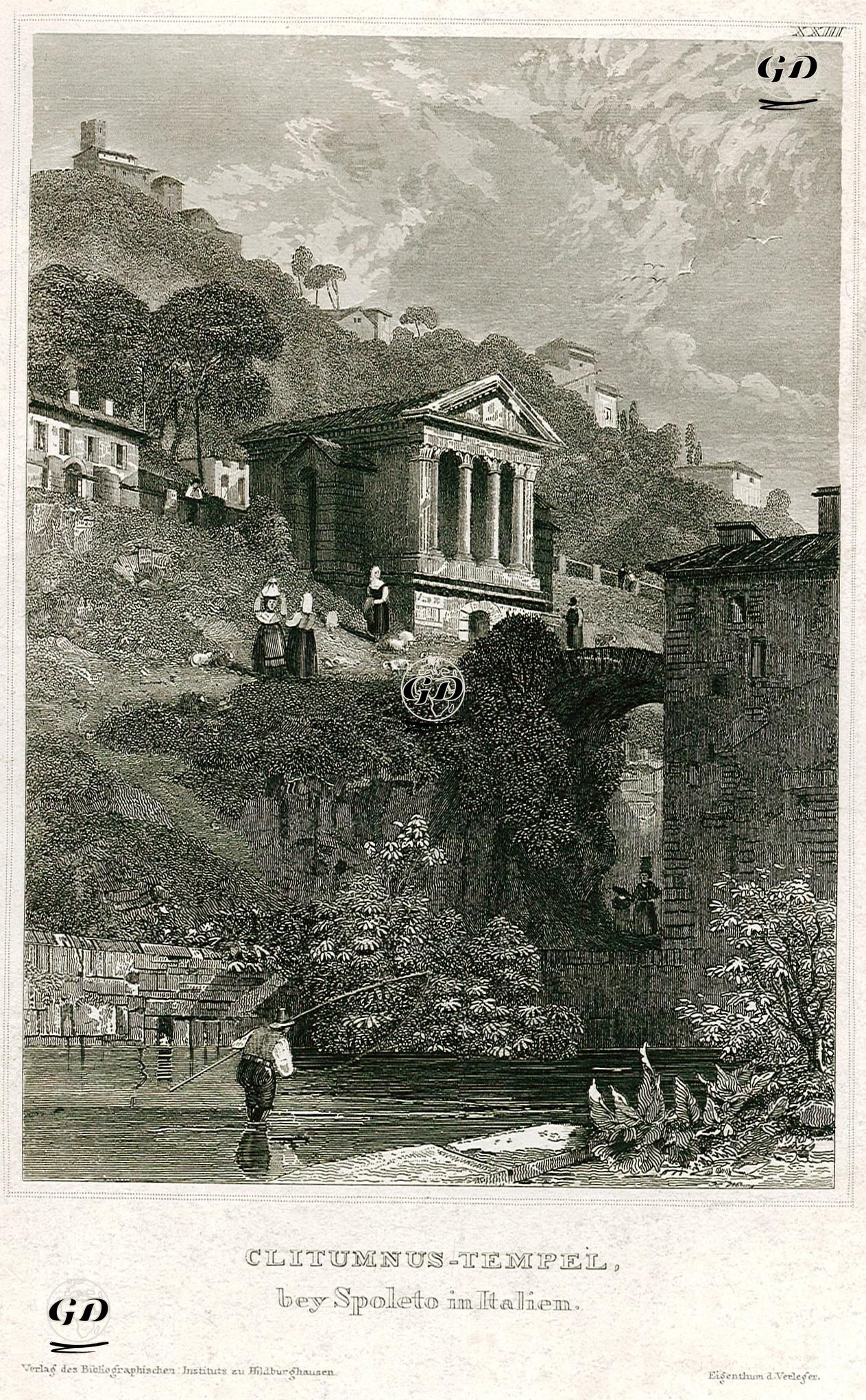 Clitumnus Tapınağı, Spoleto, İtalya -  - 1850