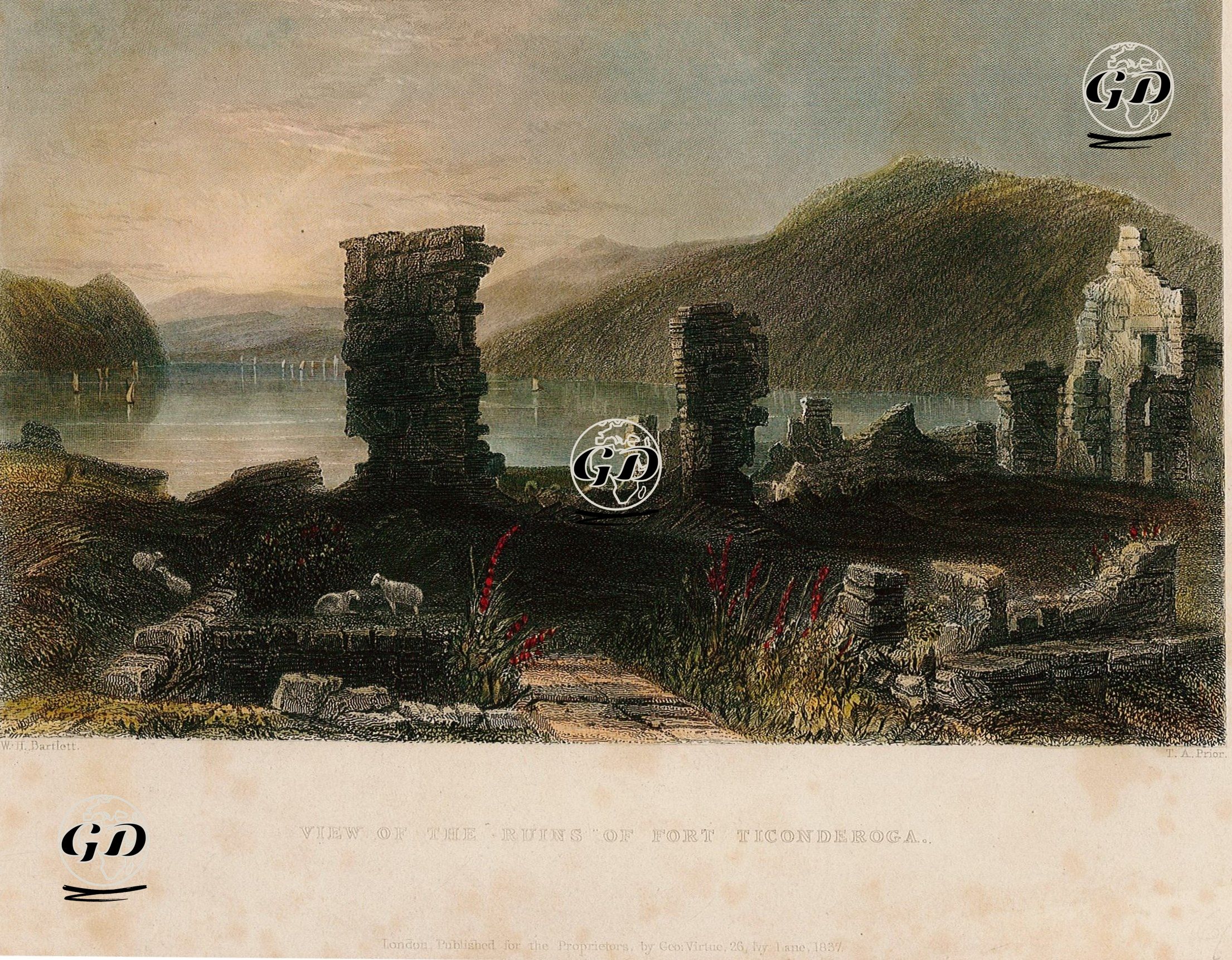 Ticonderoga Kalesinin Kalıntıları - William Henry Bartlett (1809-1854) - 1837
