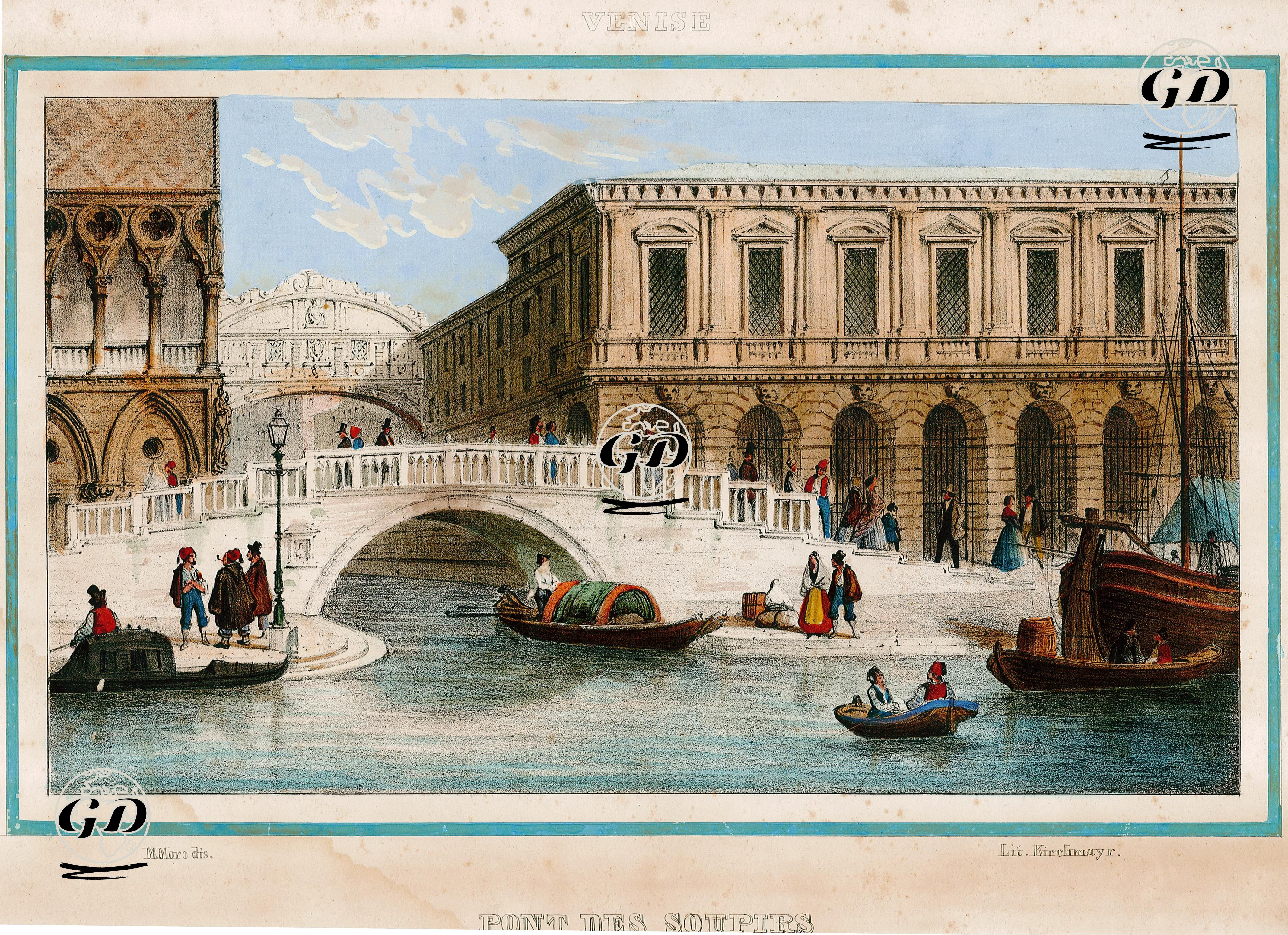Pont Des Soupirs - Venise  - M.Moro - 1840