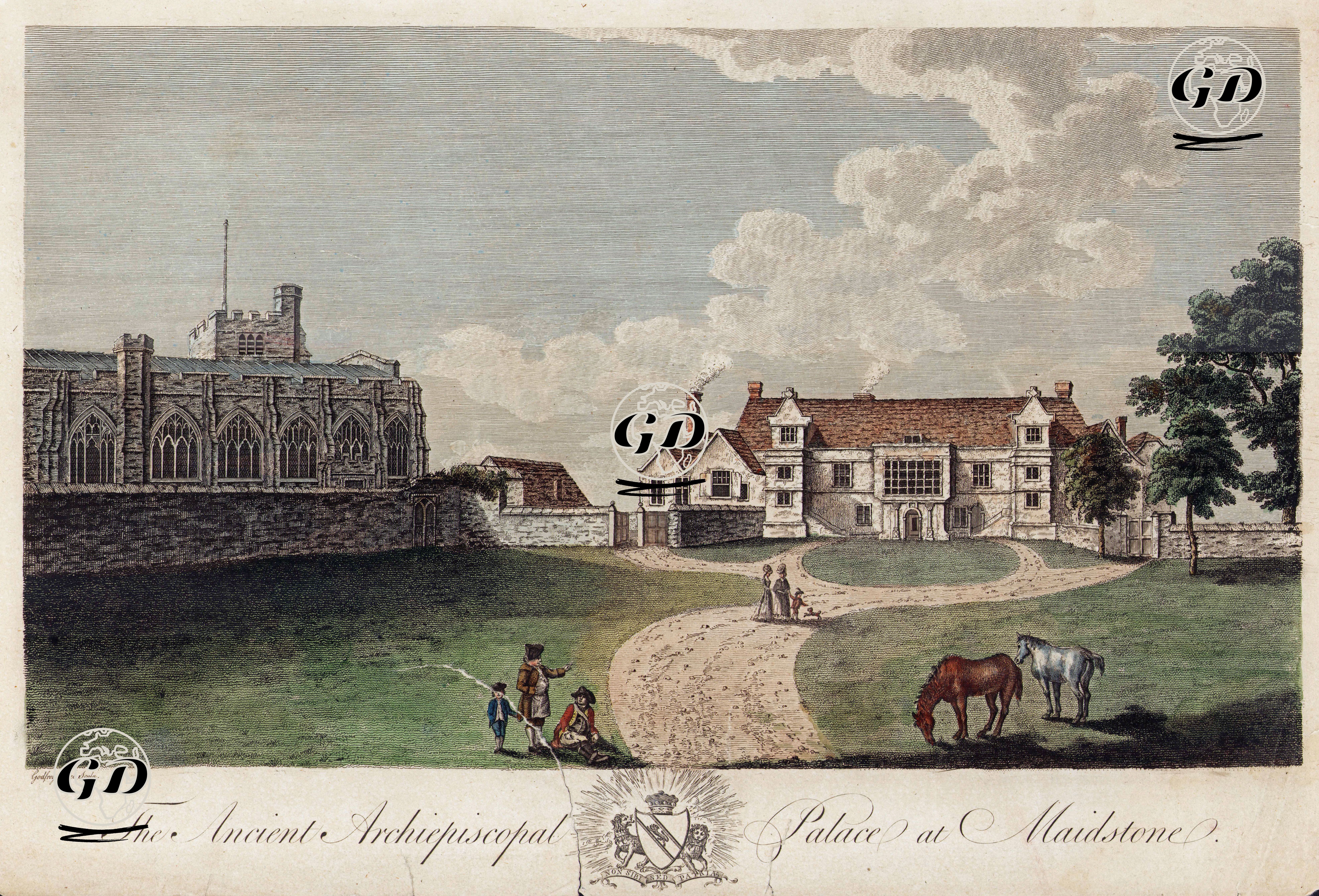 The Ancient Archiepiscopal Palace At Maidstone - Richard Bernard Godfrey (1728-1795) - 1779