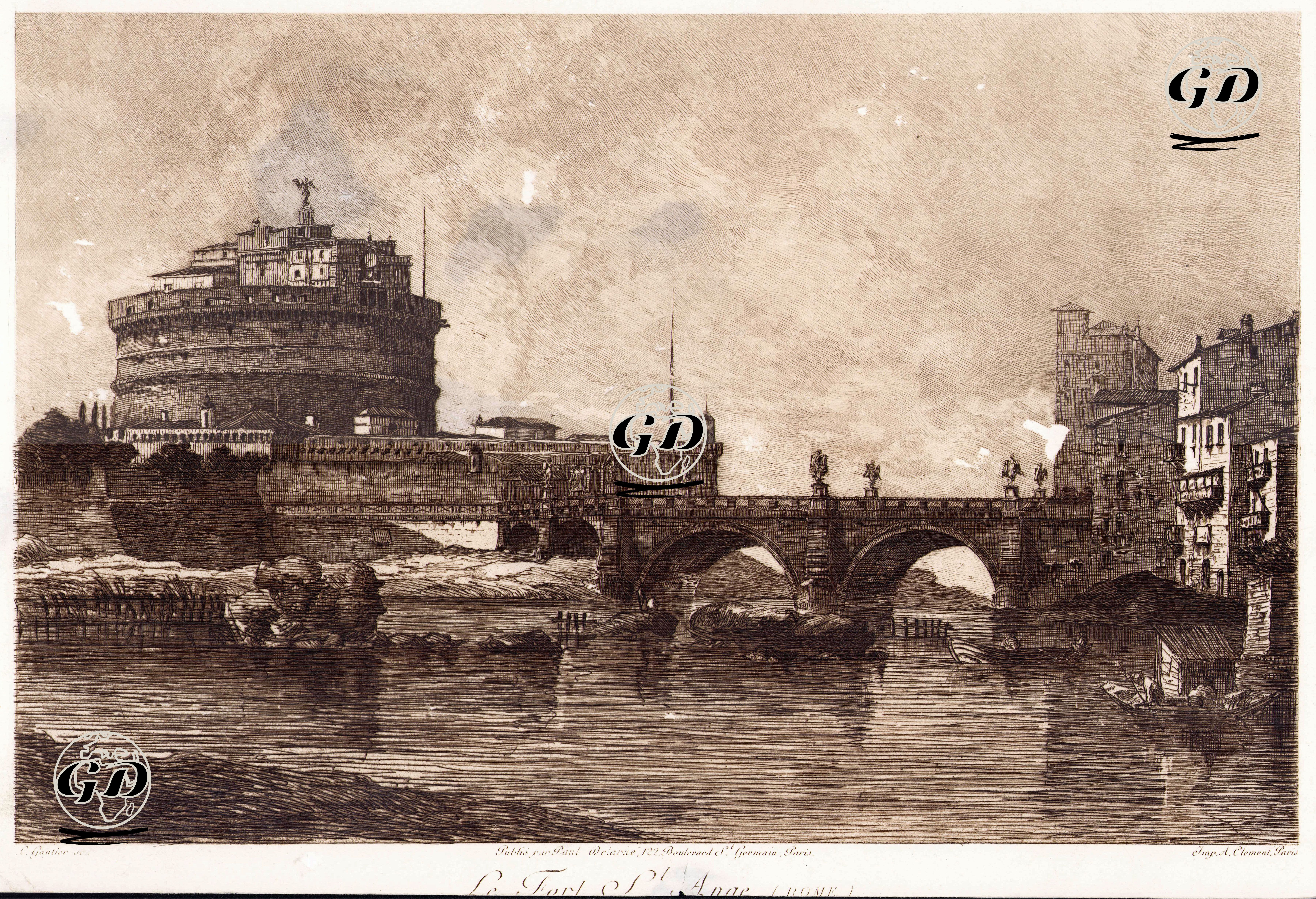 Le Fort St.Ange (Rome) - C.Gautier - 1800's