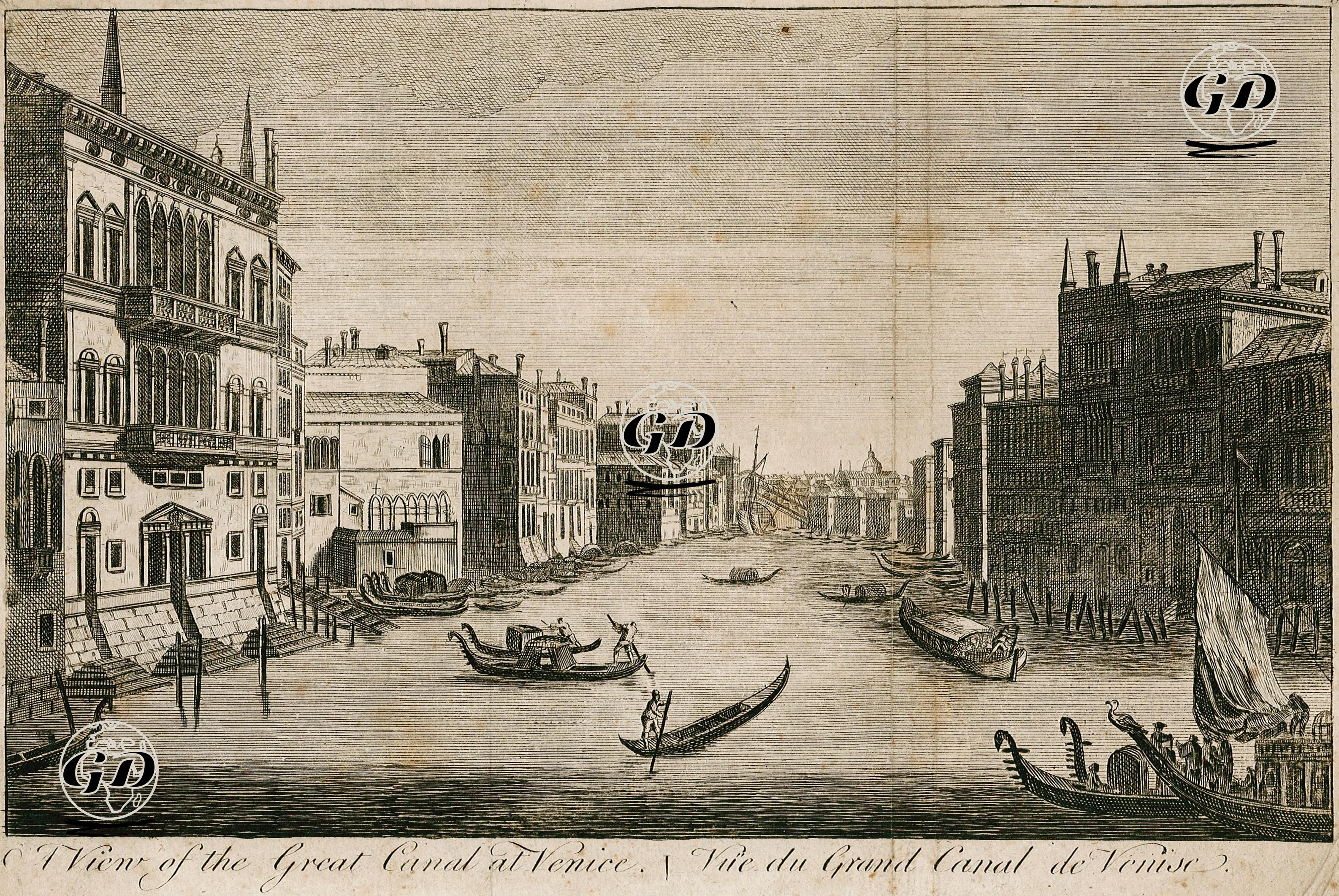 A View Of The Great Canal At Venice - Vue Du Grand Canal De Venise  -  - 1736