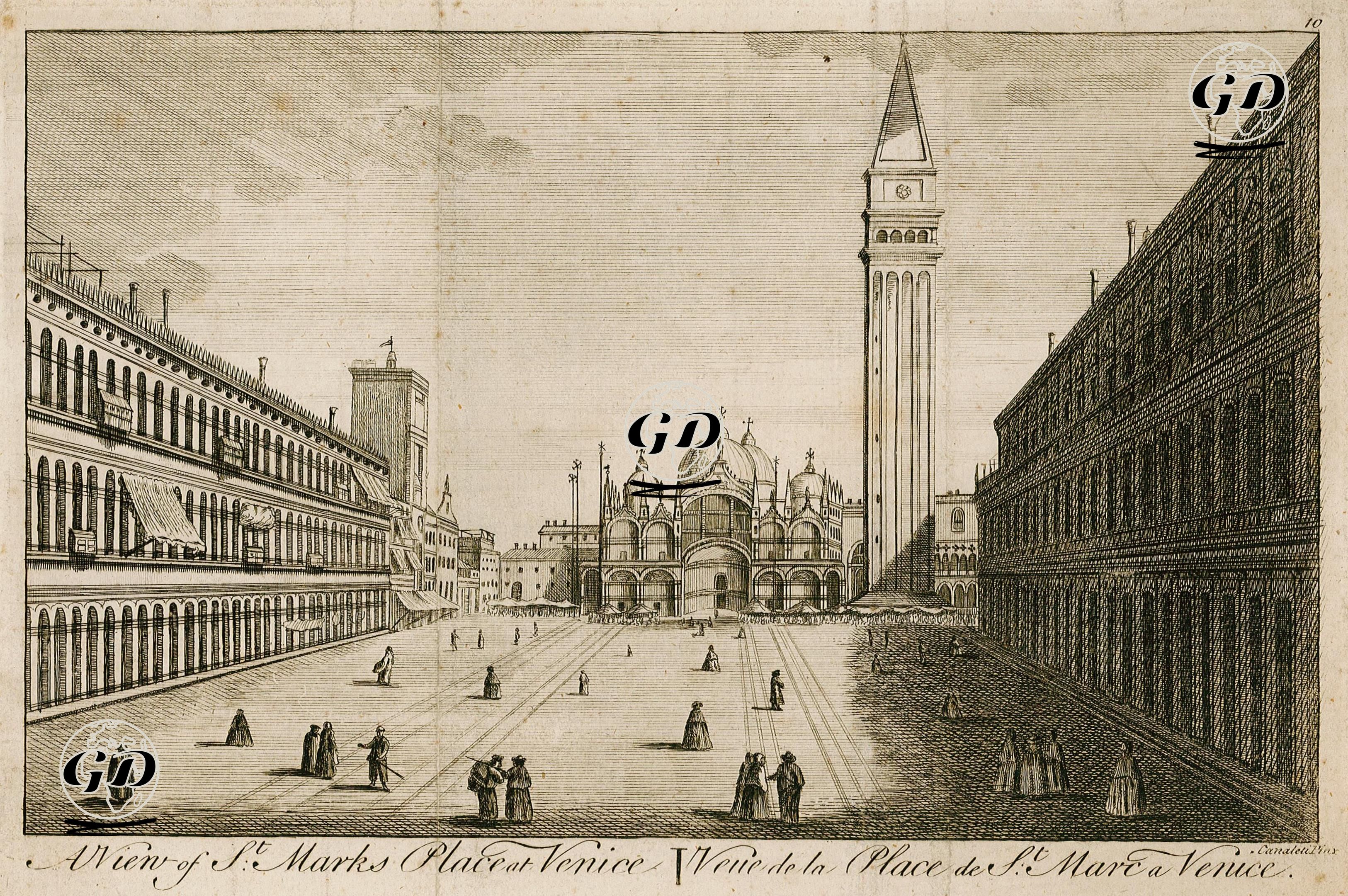 Venedik'te San Marco Meydanından Bir Görüntü - Canaletto (1697-1768) - 1736