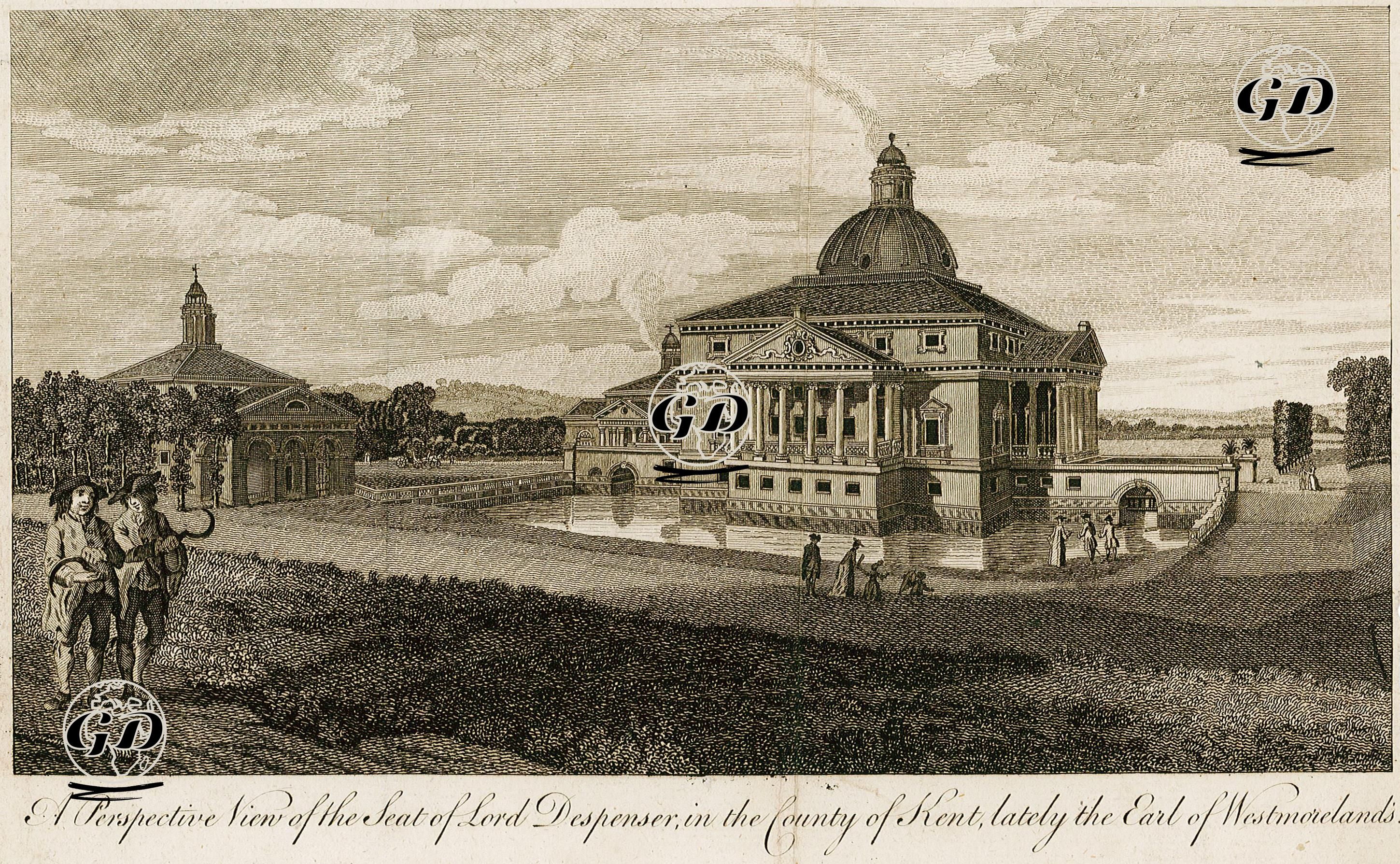 Kent Bölgesinde Son Westmorelands Kontu Lord Despenser'in Evi -  - 1700's