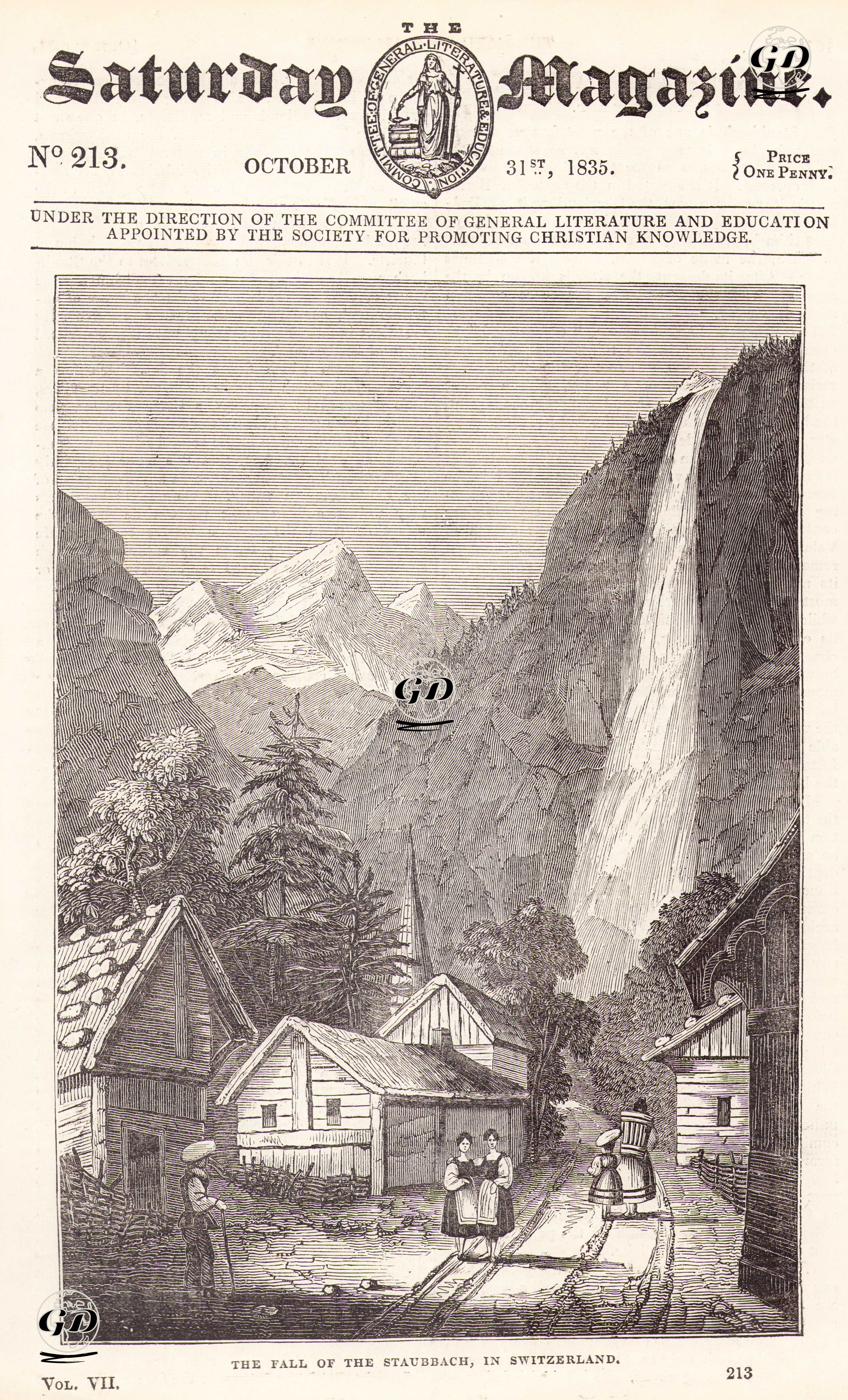 The Fall Of The Staubbach, İn Switzerland -  - 1835